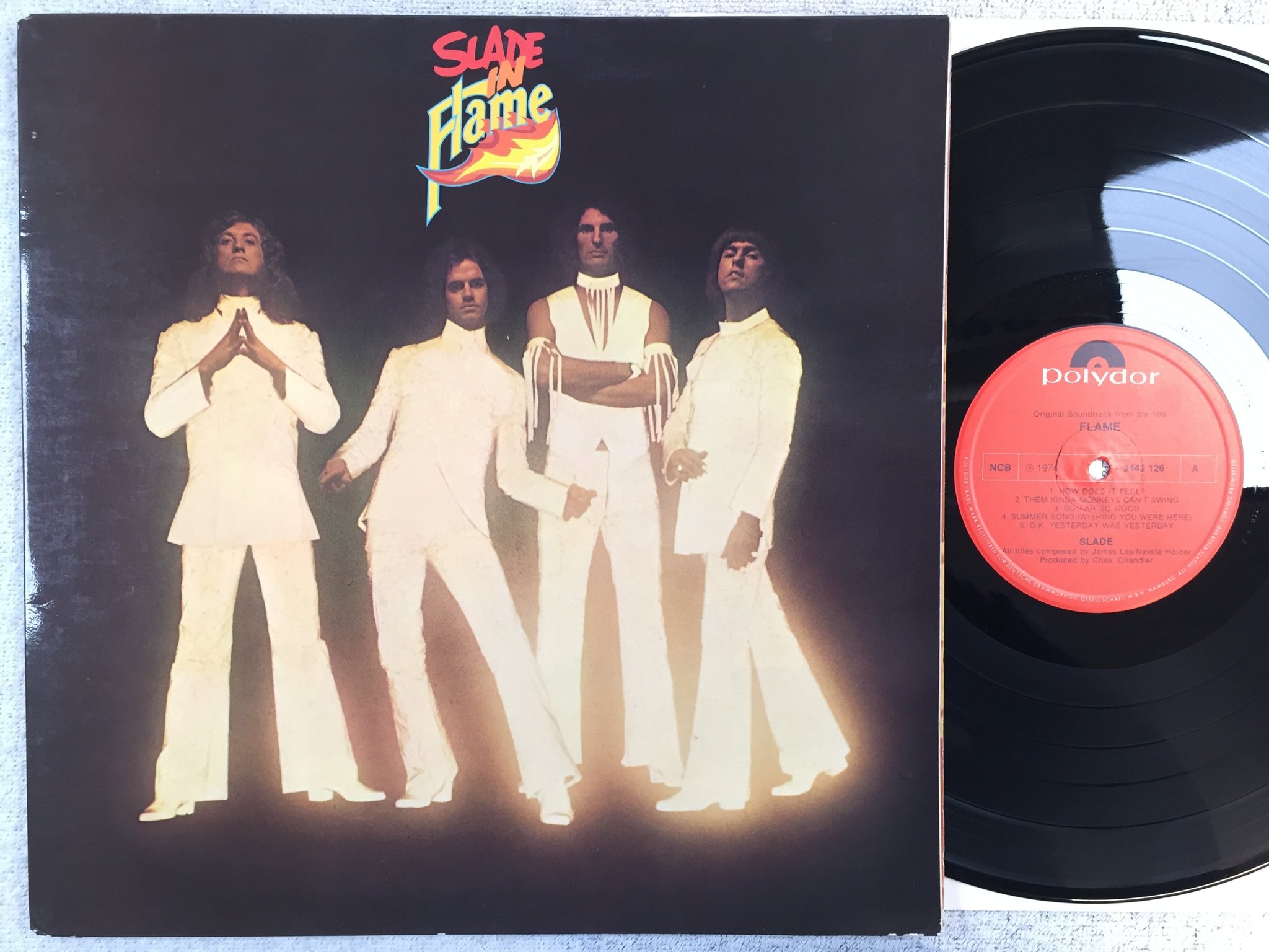 Omslagsbild för skivan SLADE flame LP -74 ncb POLYDOR 2442 126