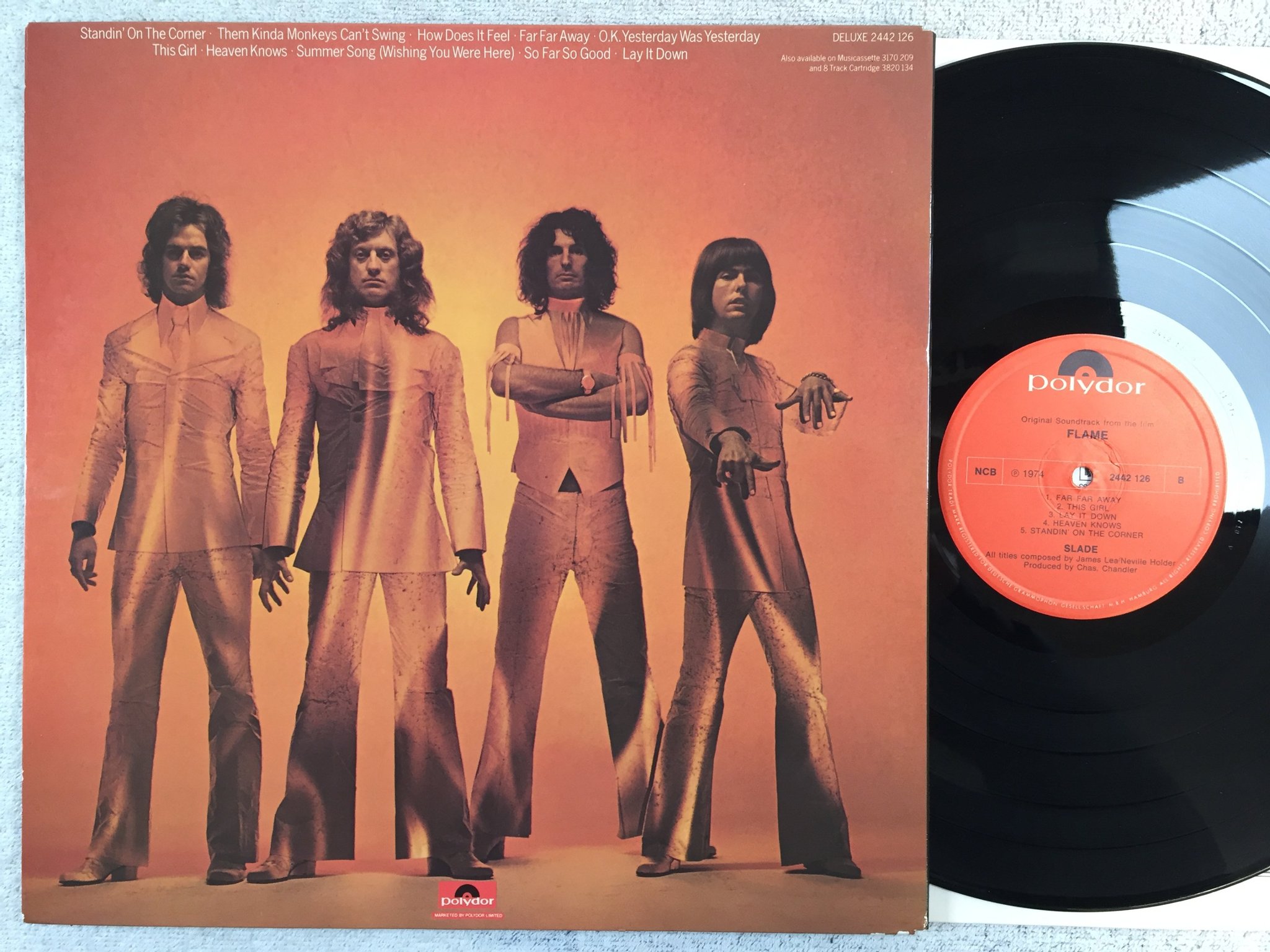 Omslagsbild för skivan SLADE flame LP -74 ncb POLYDOR 2442 126