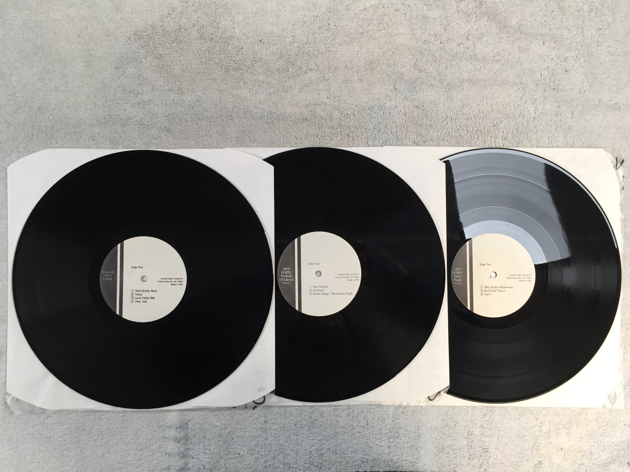 Omslagsbild för skivan DEEP PURPLE collection 3xLP -95 US CREATIVE SOUNDS PB 3606/8