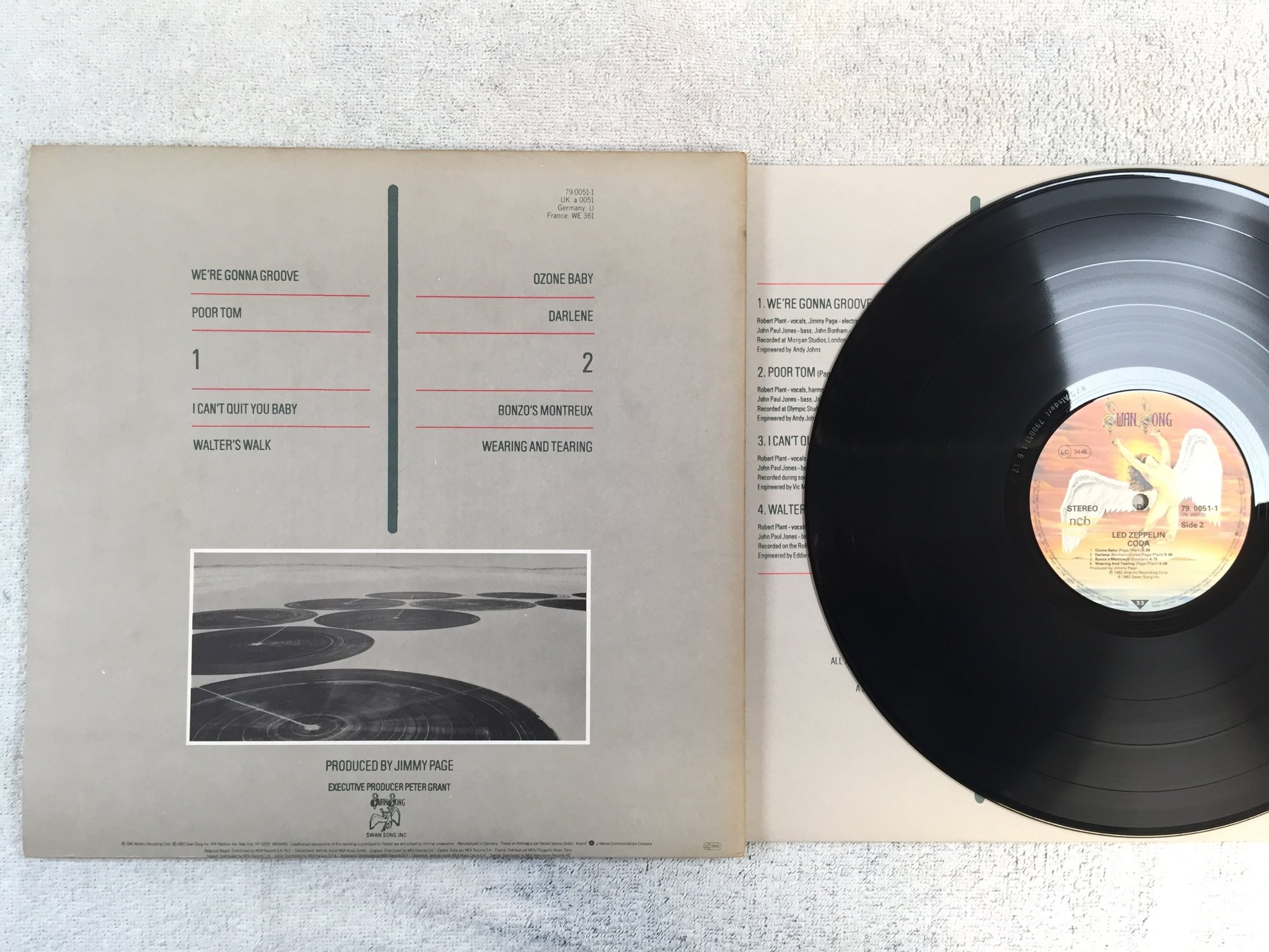 Omslagsbild för skivan LED ZEPPELIN coda LP re NCB ATLANTIC 79 0051-1