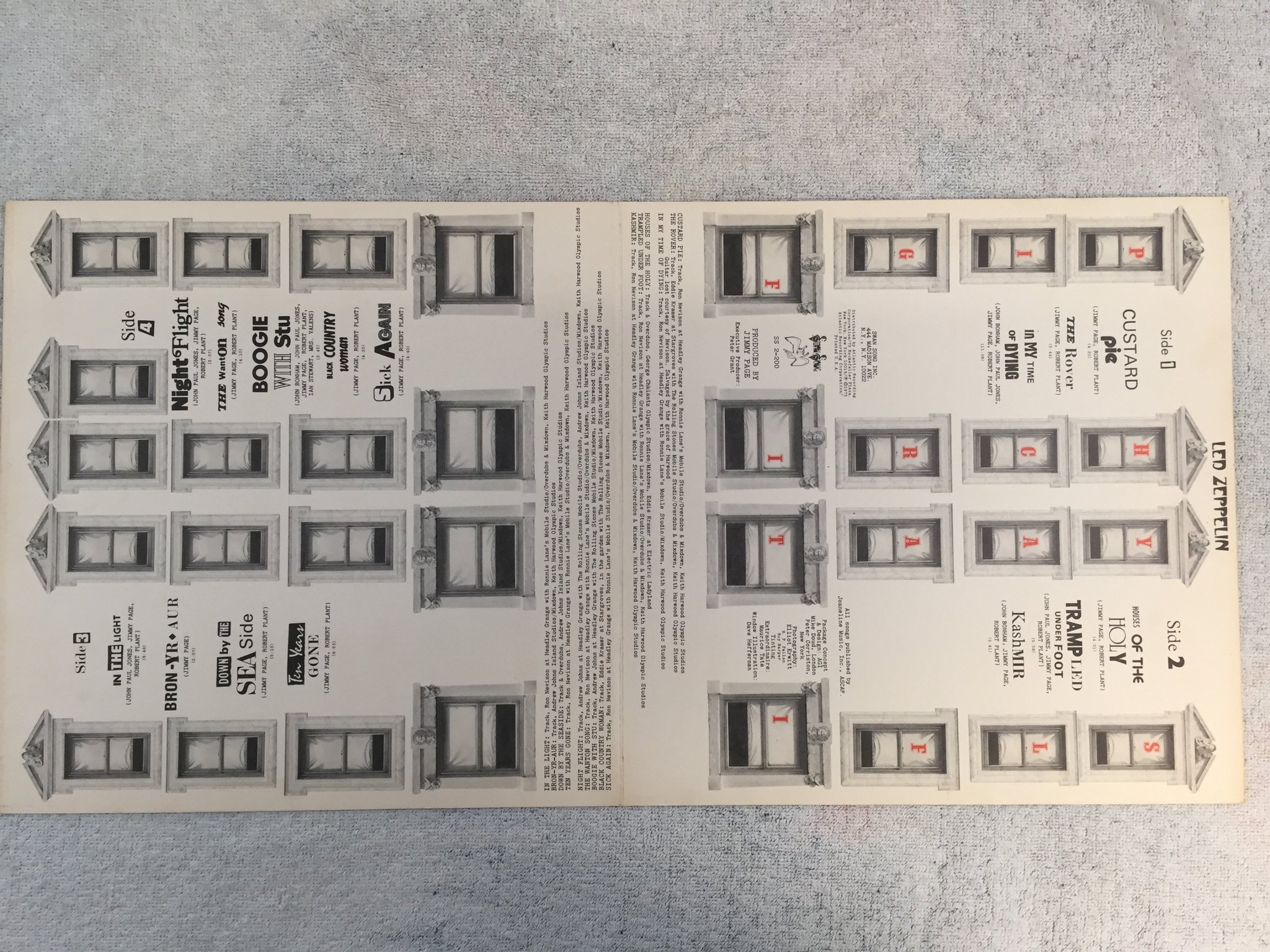 Omslagsbild för skivan LED ZEPPELIN physical graffiti 2xLP -75 US SWAN SONG SS 2-200