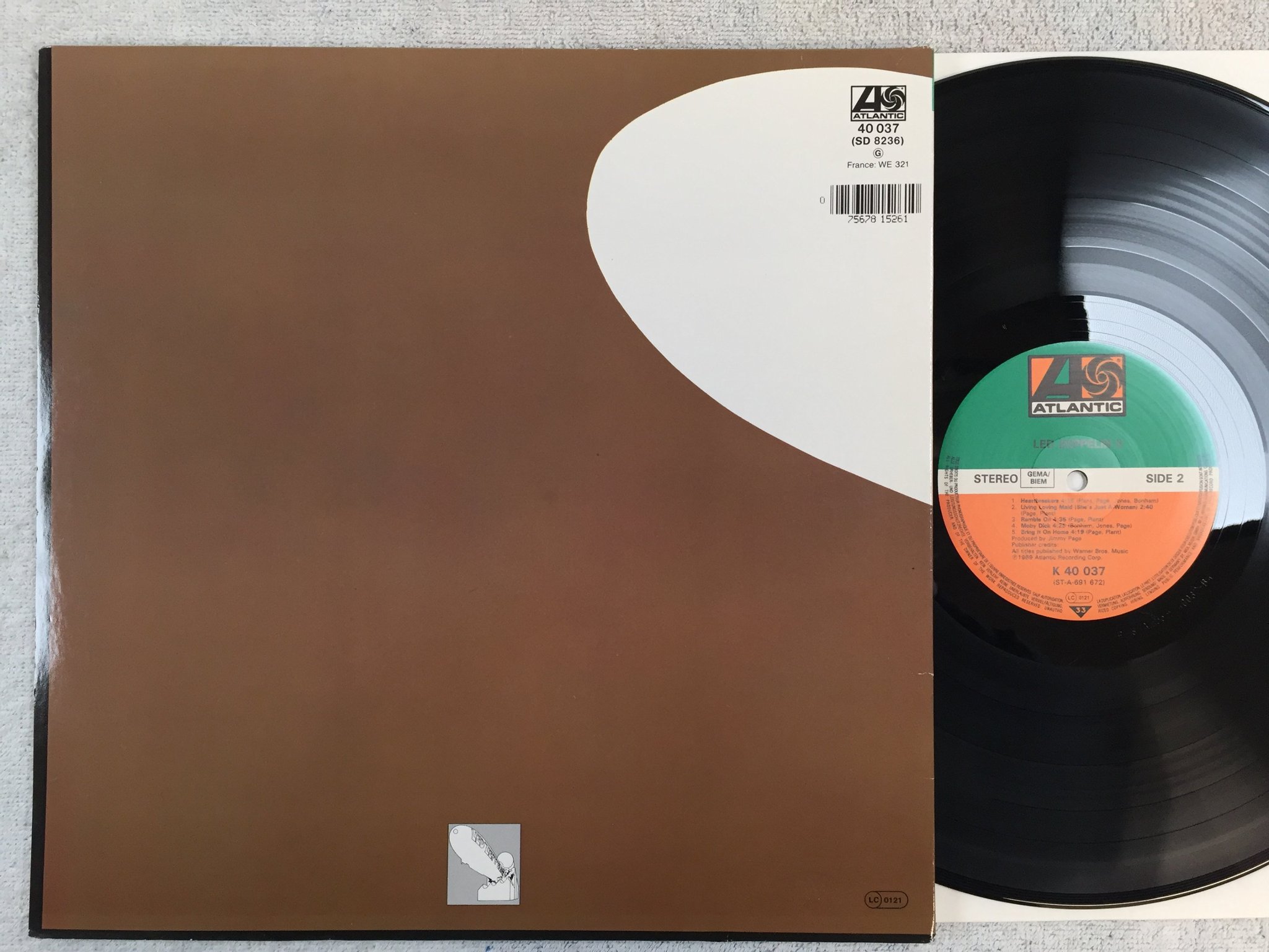Omslagsbild för skivan LED ZEPPELIN II LP re Ger ATLANTIC K 40 037