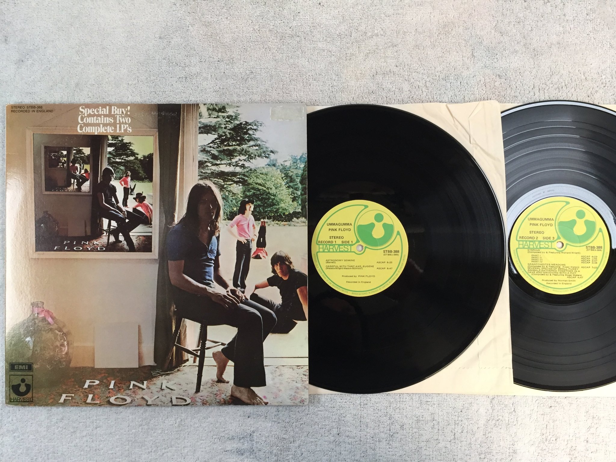 Omslagsbild för skivan PINK FLOYD  ummagumma 2xLP Can HARVEST STBB-388