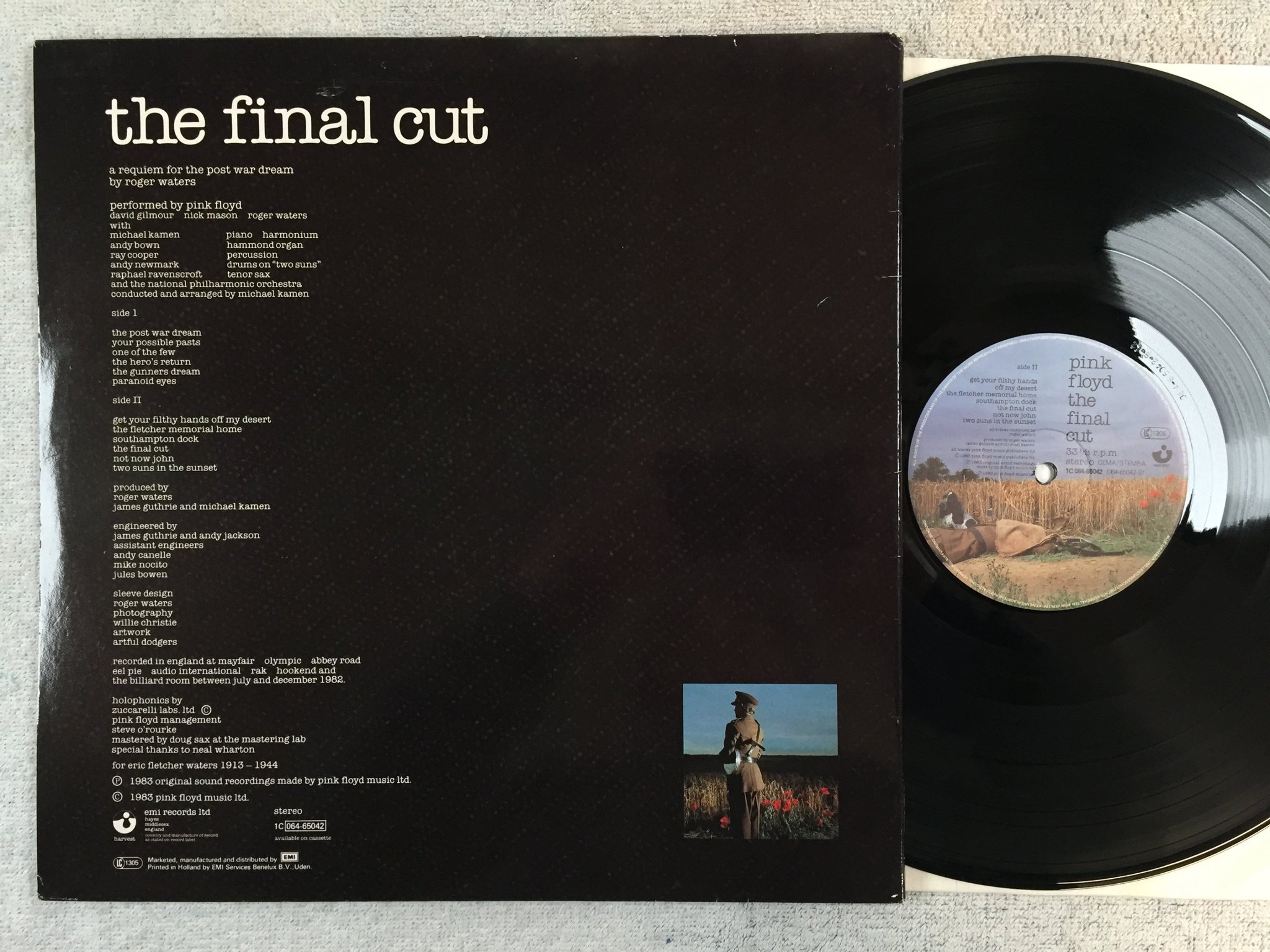 Omslagsbild för skivan PINK FLOYD the final cut LP -83 Hol HARVEST 1C 064-65042