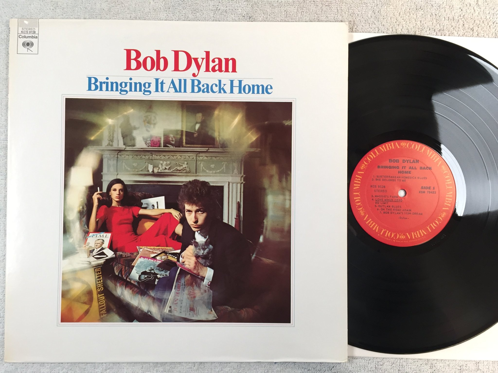 Omslagsbild för skivan BOB DYLAN bringing it all back home LP US COLUMBIA KCS 9128 