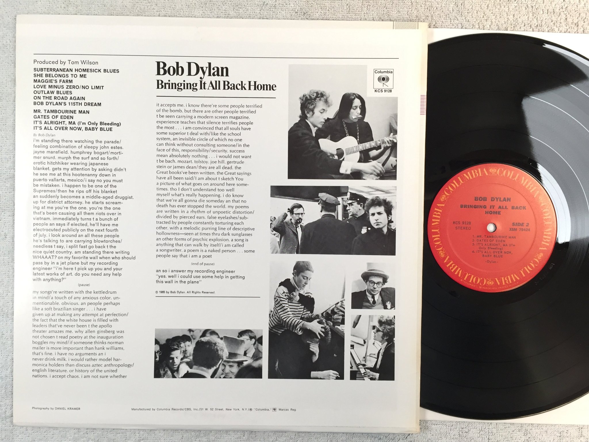 Omslagsbild för skivan BOB DYLAN bringing it all back home LP US COLUMBIA KCS 9128 
