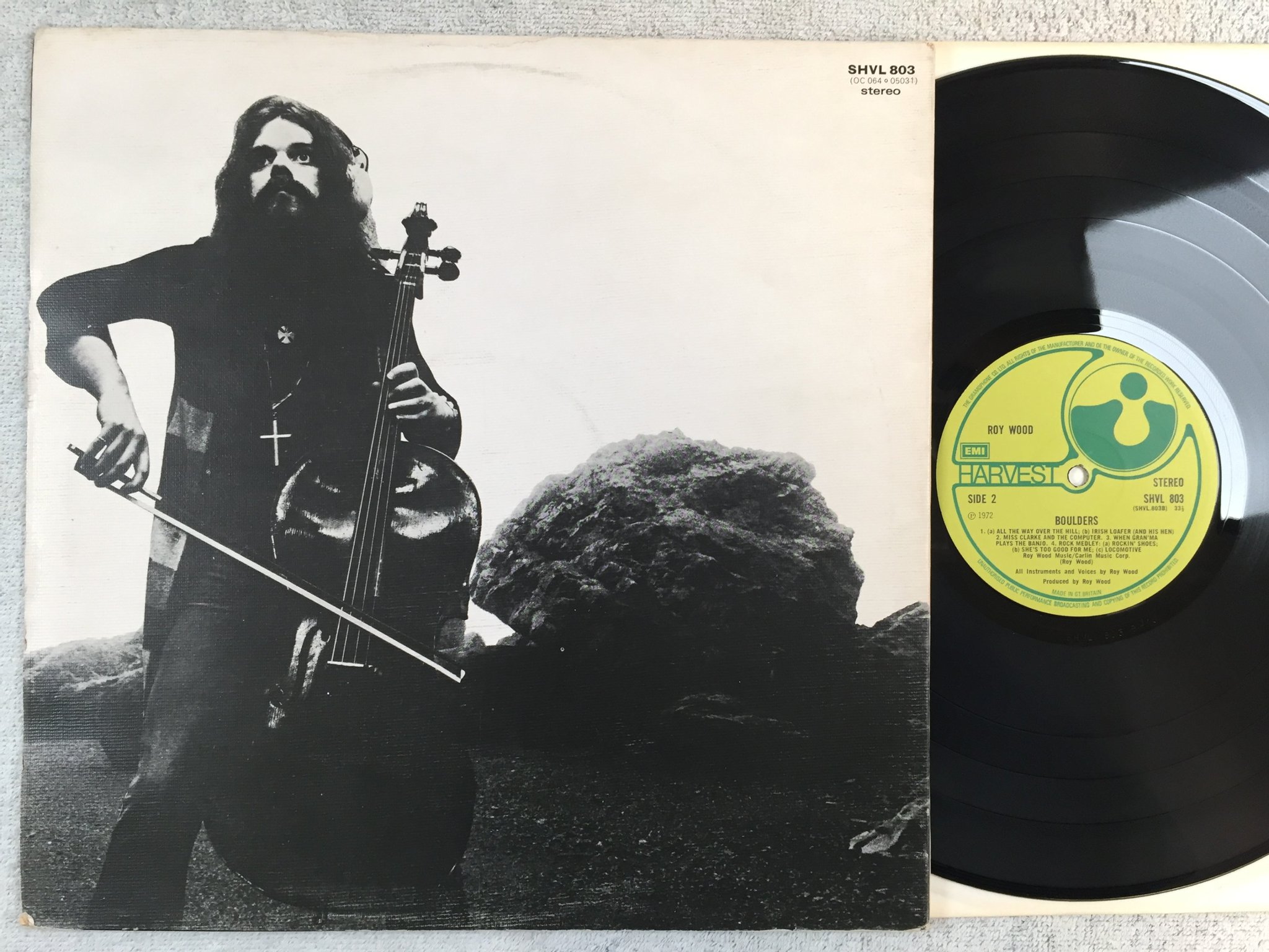 Omslagsbild för skivan ROY WOOD boulders LP -72 UK HARVEST SHVL 803