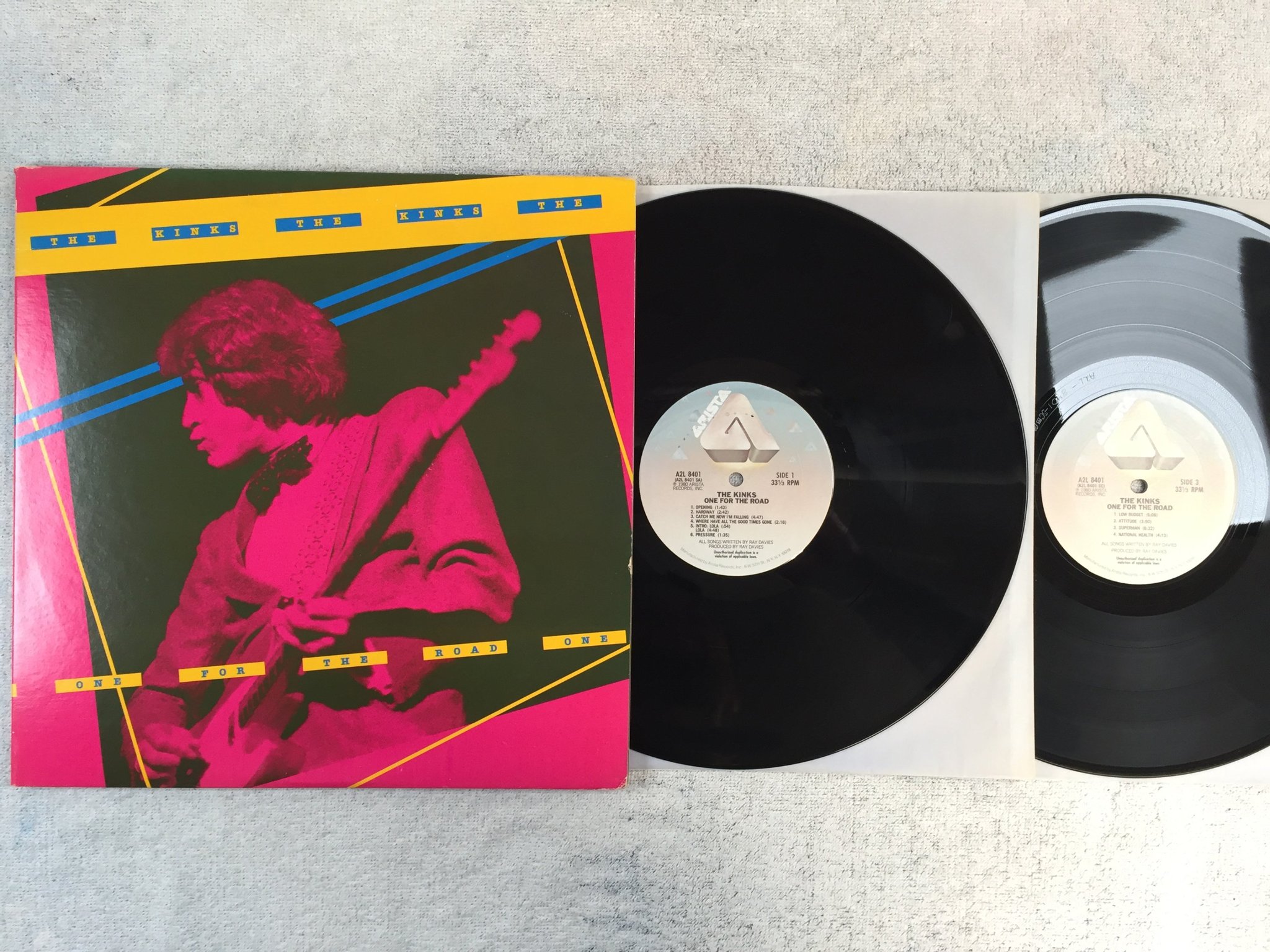 Omslagsbild för skivan THE KINKS one for the road 2xLP -80 US ARISTA A2L 8401