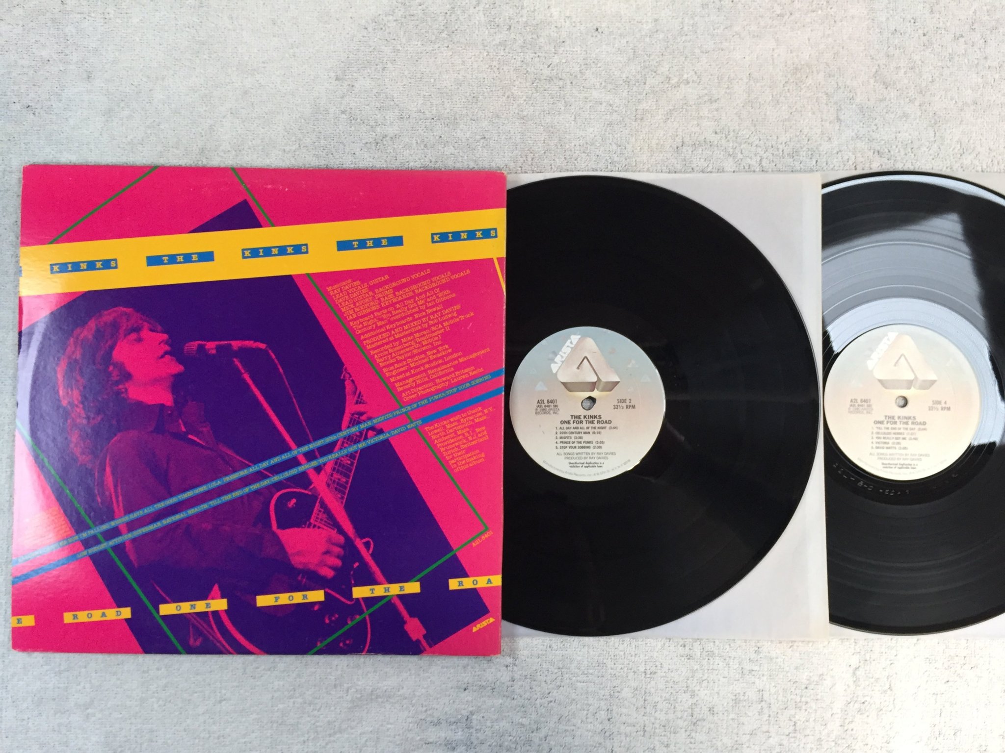 Omslagsbild för skivan THE KINKS one for the road 2xLP -80 US ARISTA A2L 8401
