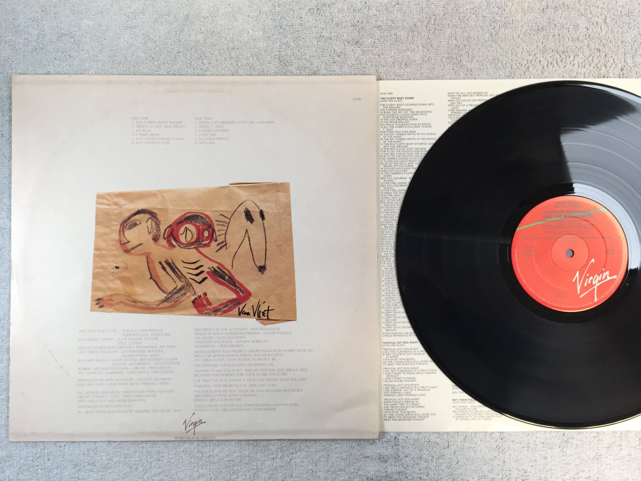 Omslagsbild för skivan CAPTAIN BEEFHEART & THE MAGIC BAND shiny beast LP -79 UK VIRGIN V 2149