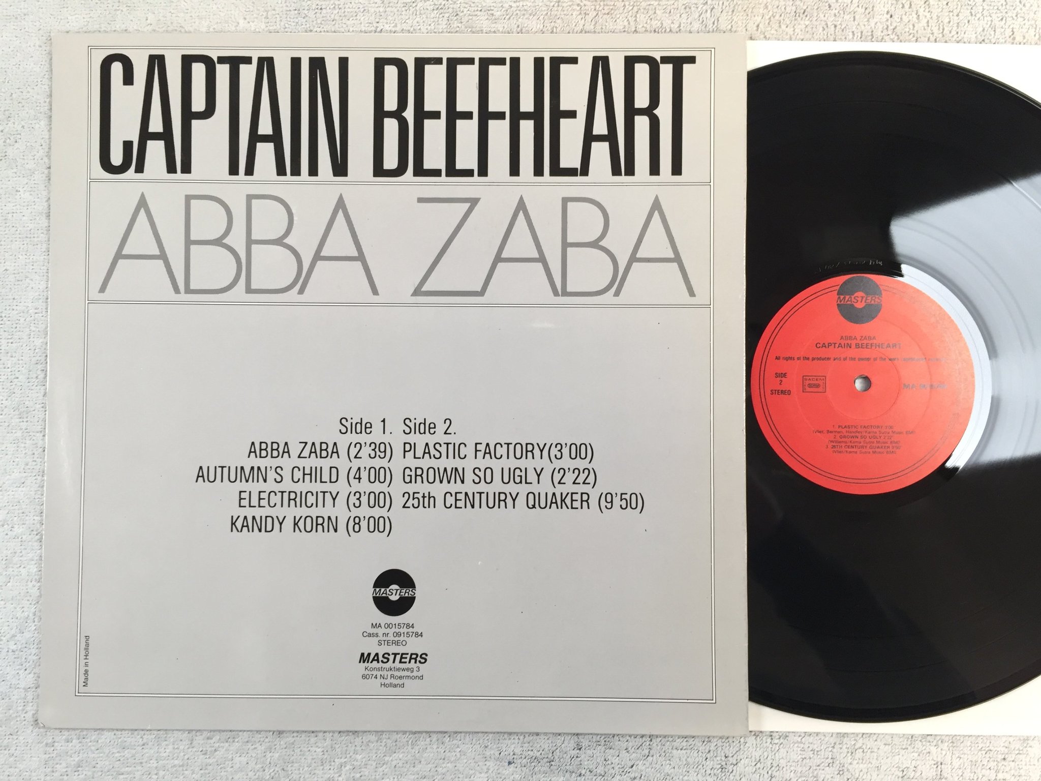 Omslagsbild för skivan CAPTAIN BEEFHEART abba zaba LP Fra MASTERS MA 0015784