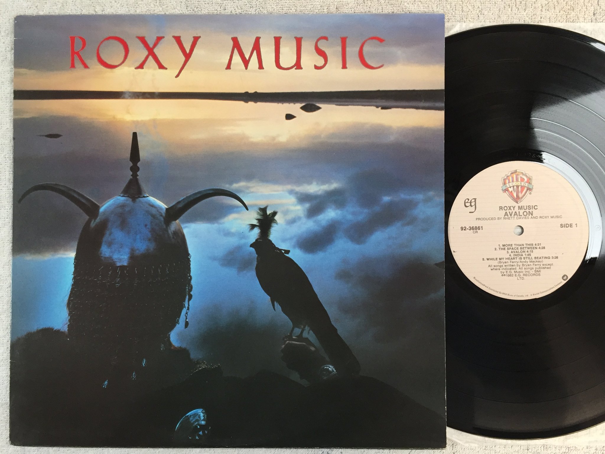 Omslagsbild för skivan ROXY MUSIC avalon LP -82 Can WARNER BROS 92-36861