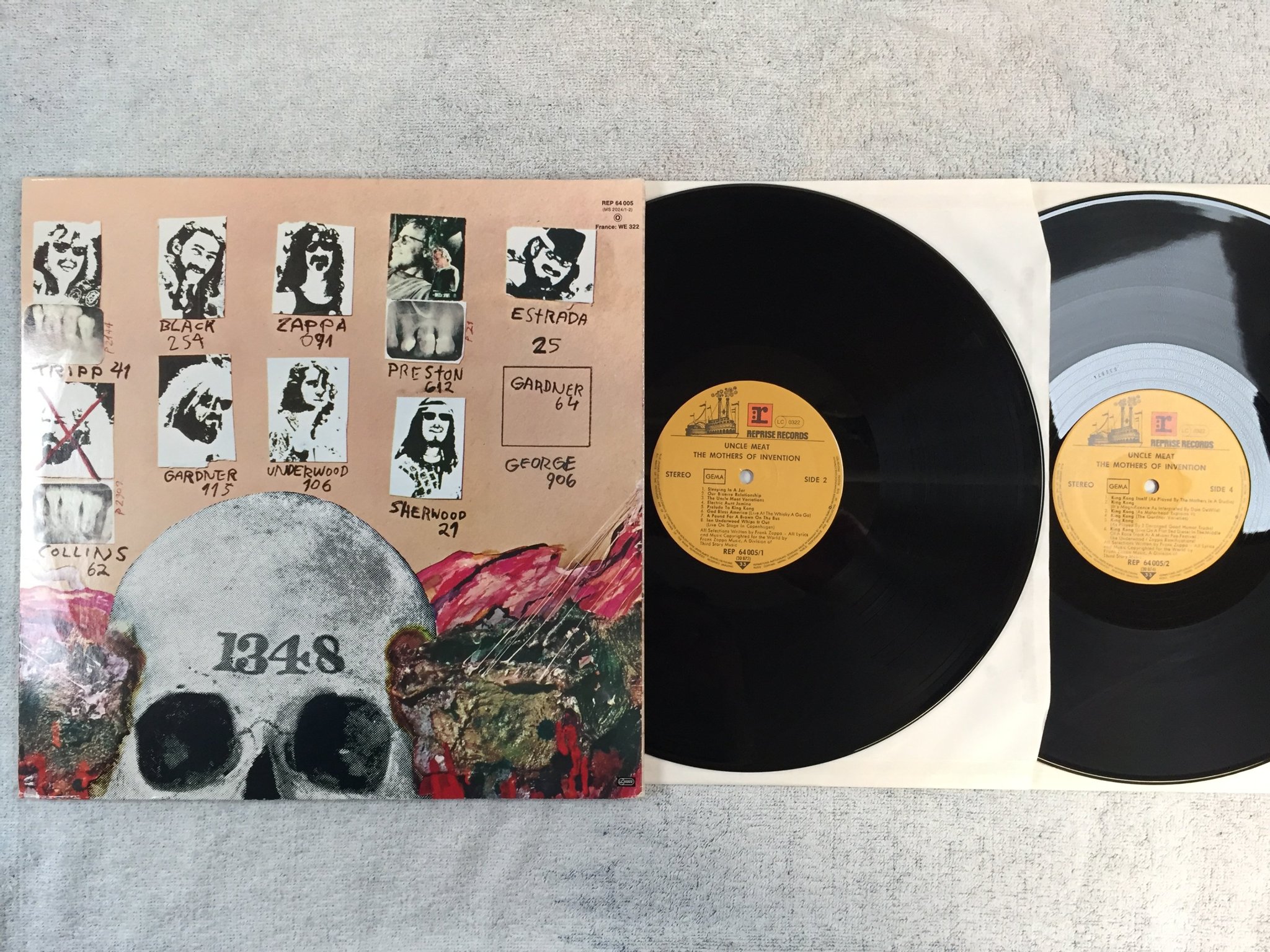 Omslagsbild för skivan THE MOTHERS OF INVENTION uncle meat 2xLP Ger REPRISE REP 64005/2 