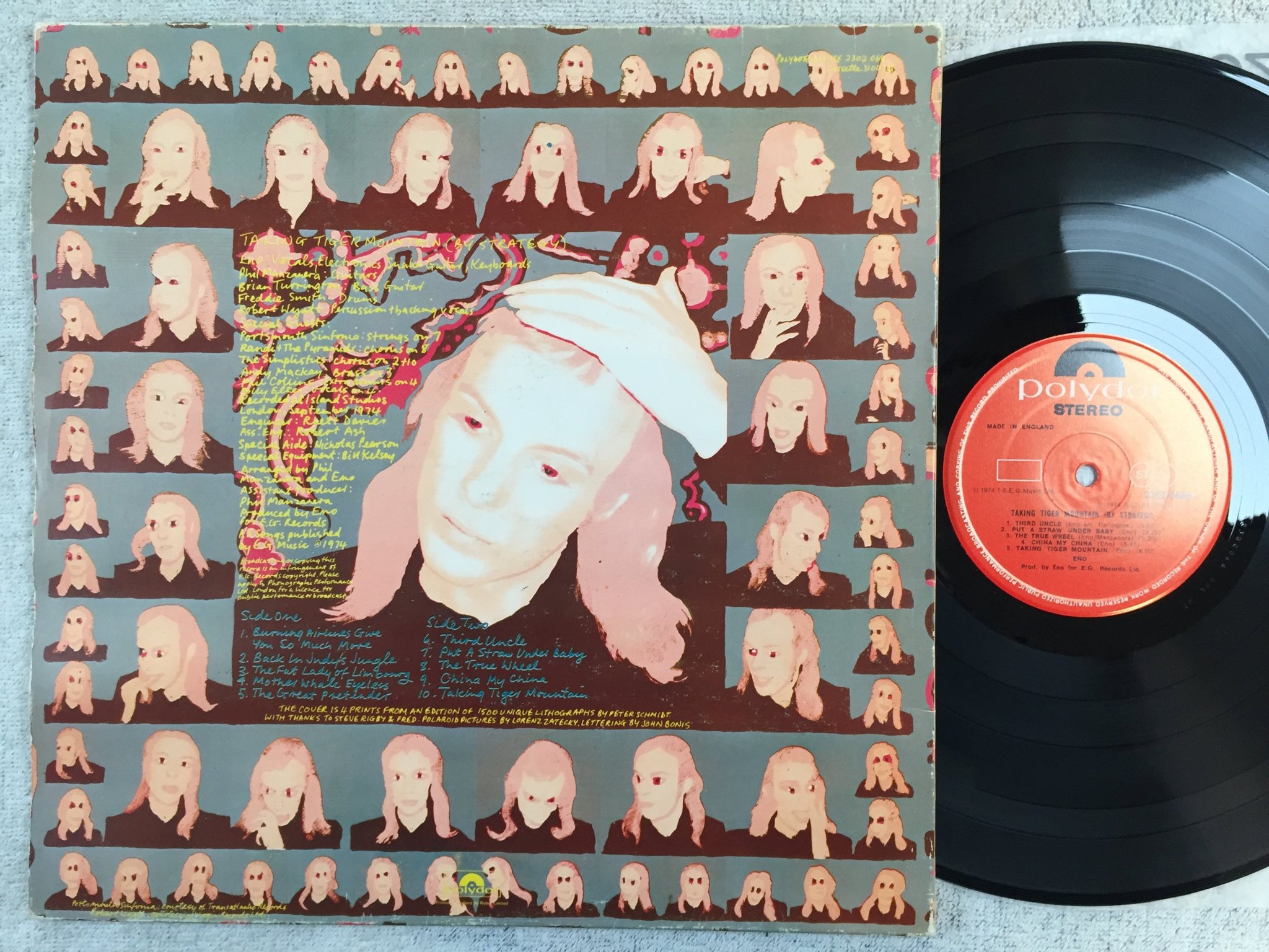 Omslagsbild för skivan BRIAN ENO taking tiger mountain LP -74 UK POLYDOR 2302-068