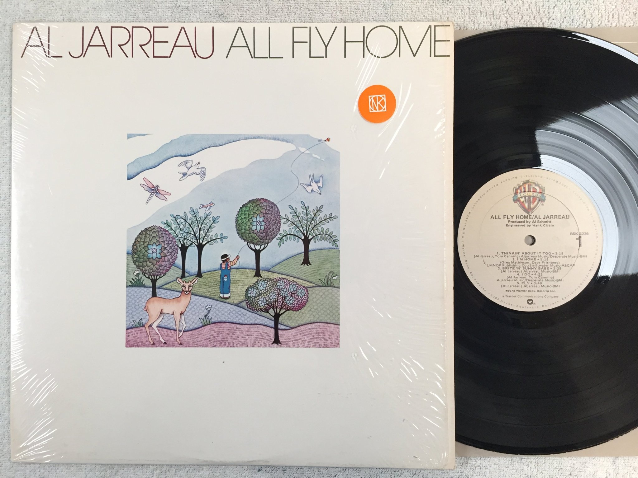 Omslagsbild för skivan AL JARREAU all fly home LP -78 US WARNER BROS BSK 3229