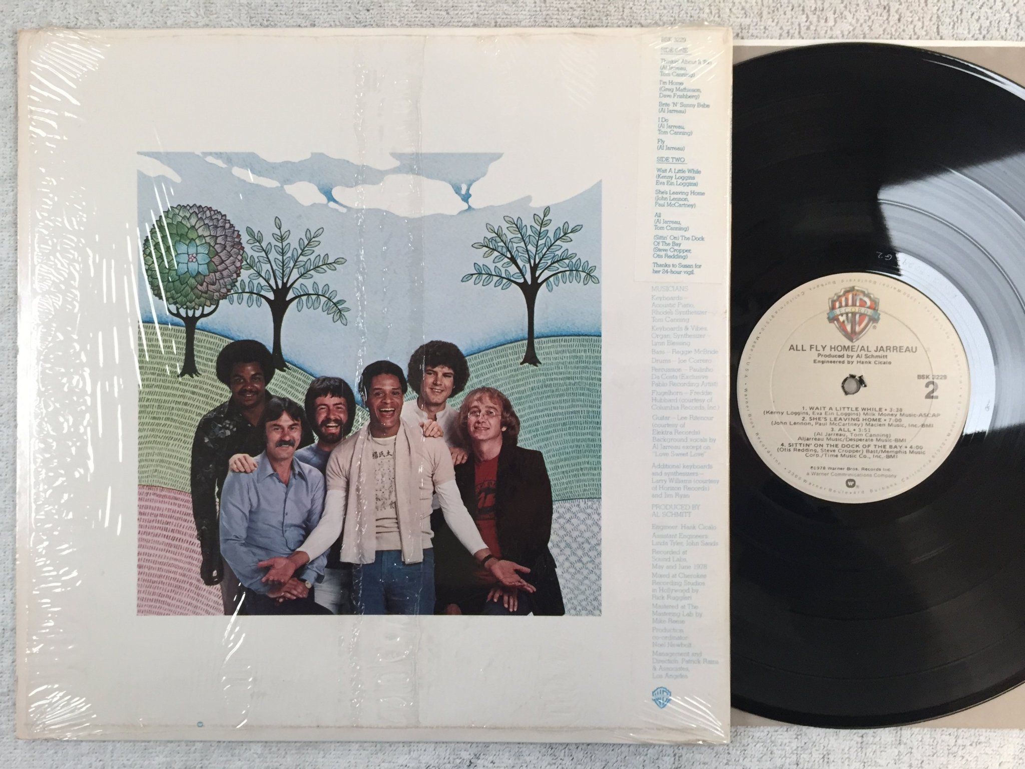 Omslagsbild för skivan AL JARREAU all fly home LP -78 US WARNER BROS BSK 3229