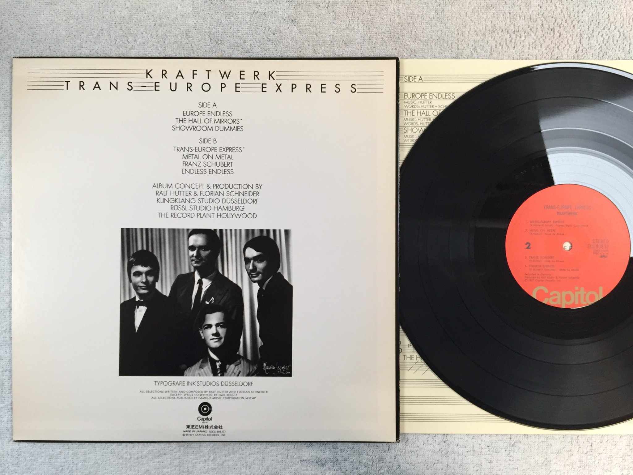 Omslagsbild för skivan KRAFTWERK trans-europe express LP -77 Japan CAPITOL ECS 80833 rare ! ! ! 