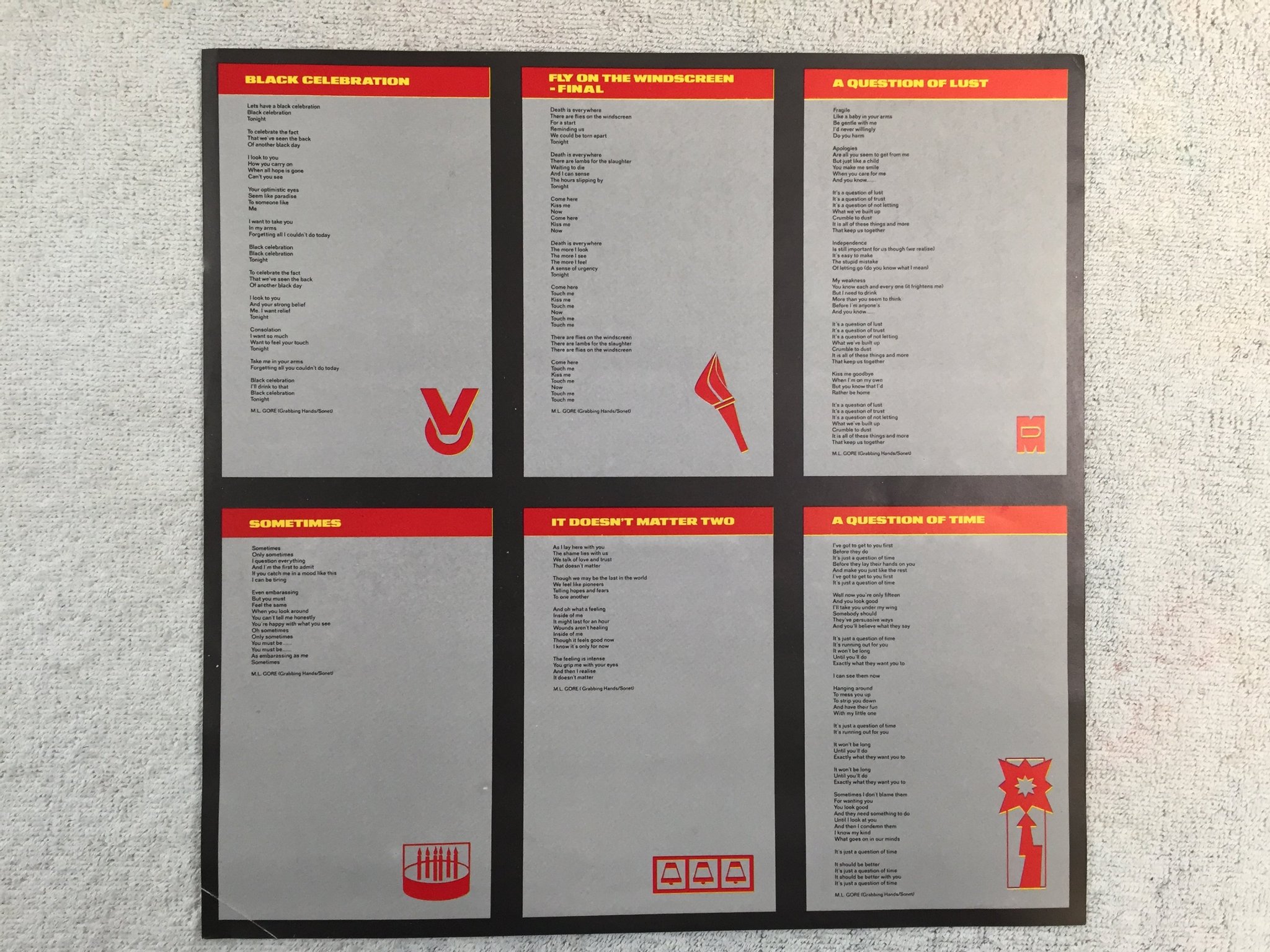 Omslagsbild för skivan DEPECHE MODE black celebration LP Greece MUTE  062-VG 50165