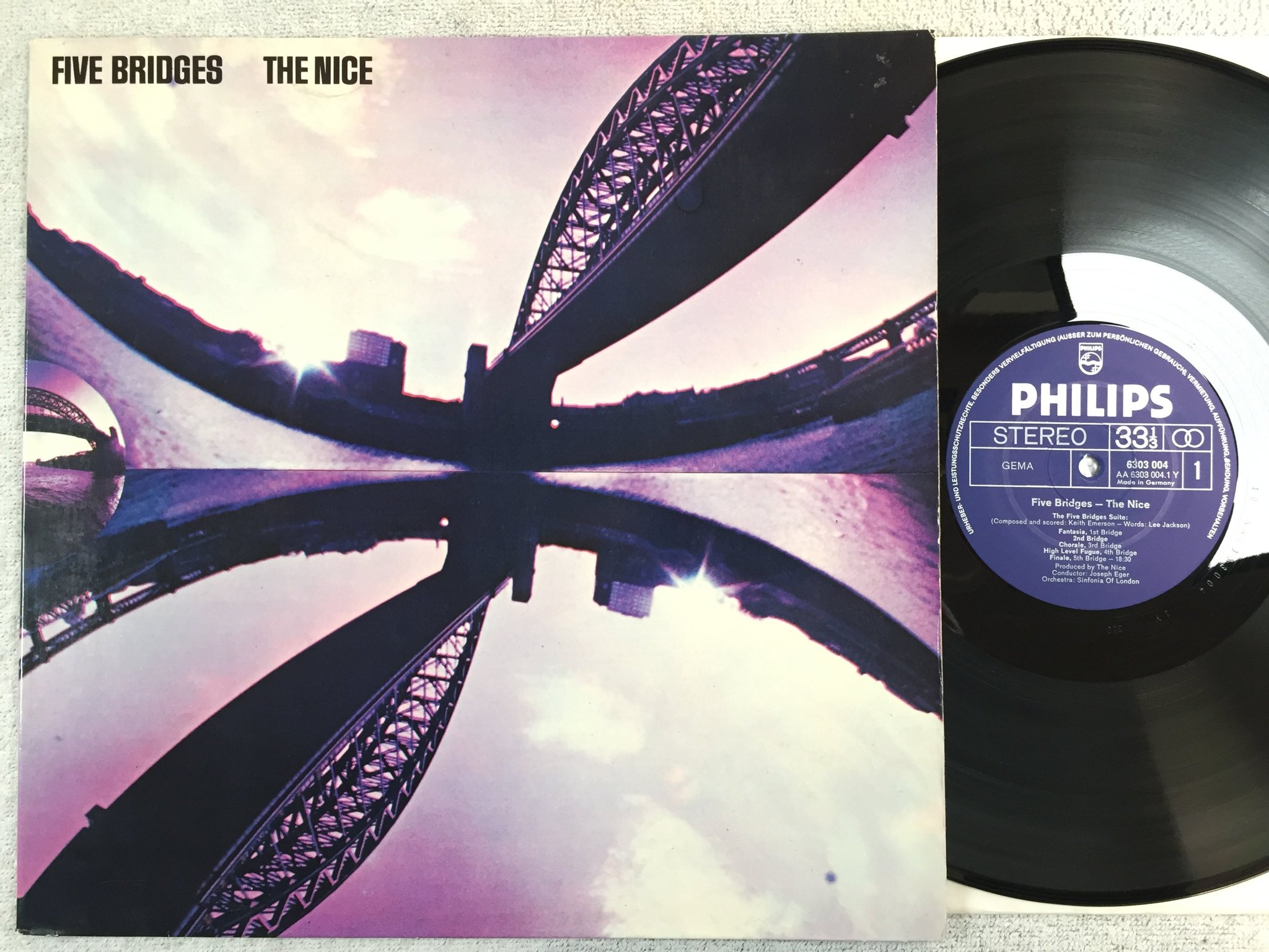 Omslagsbild för skivan THE NICE Five Bridges LP -70 Ger PHILIPS 6303004