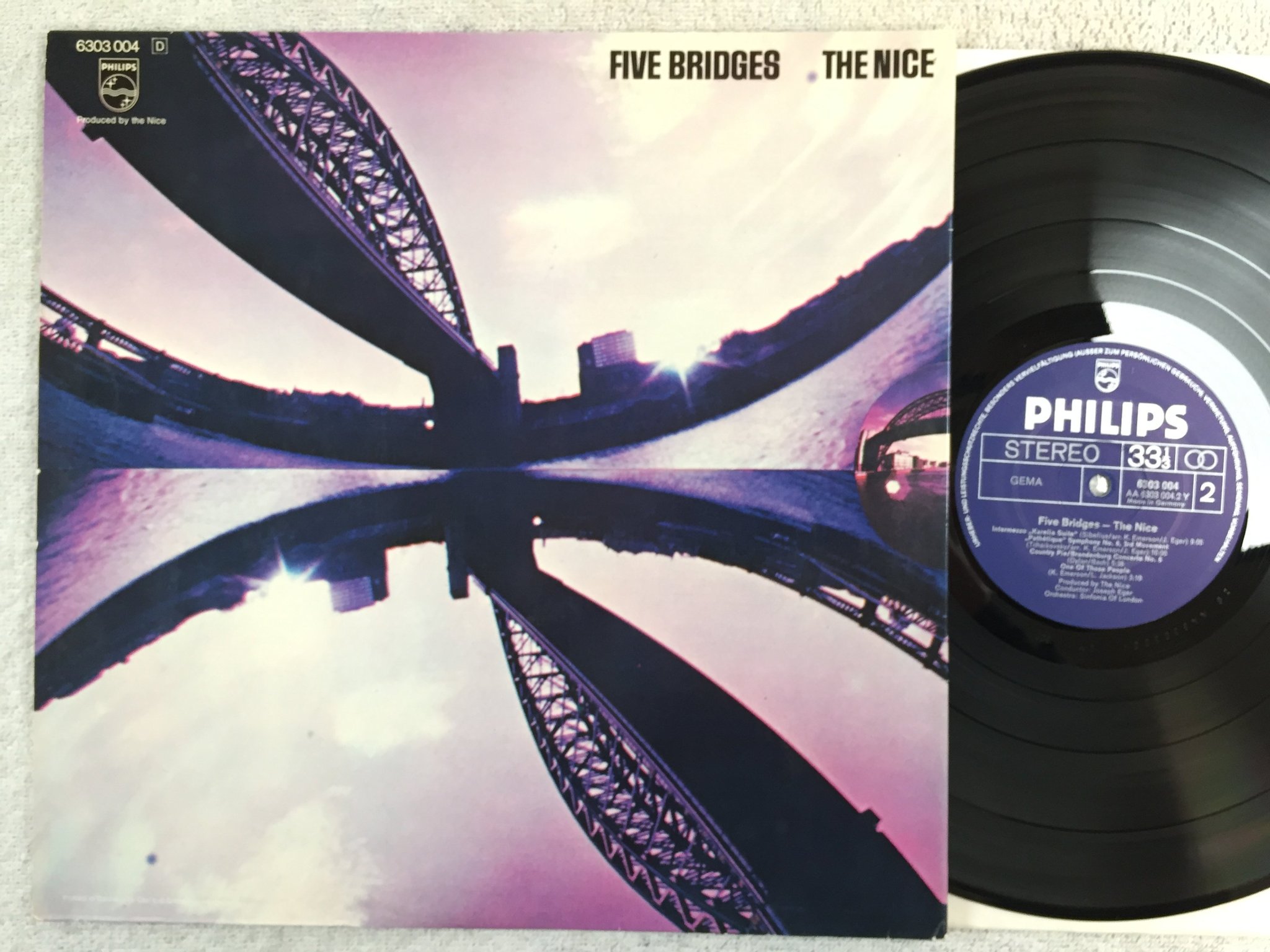 Omslagsbild för skivan THE NICE Five Bridges LP -70 Ger PHILIPS 6303004