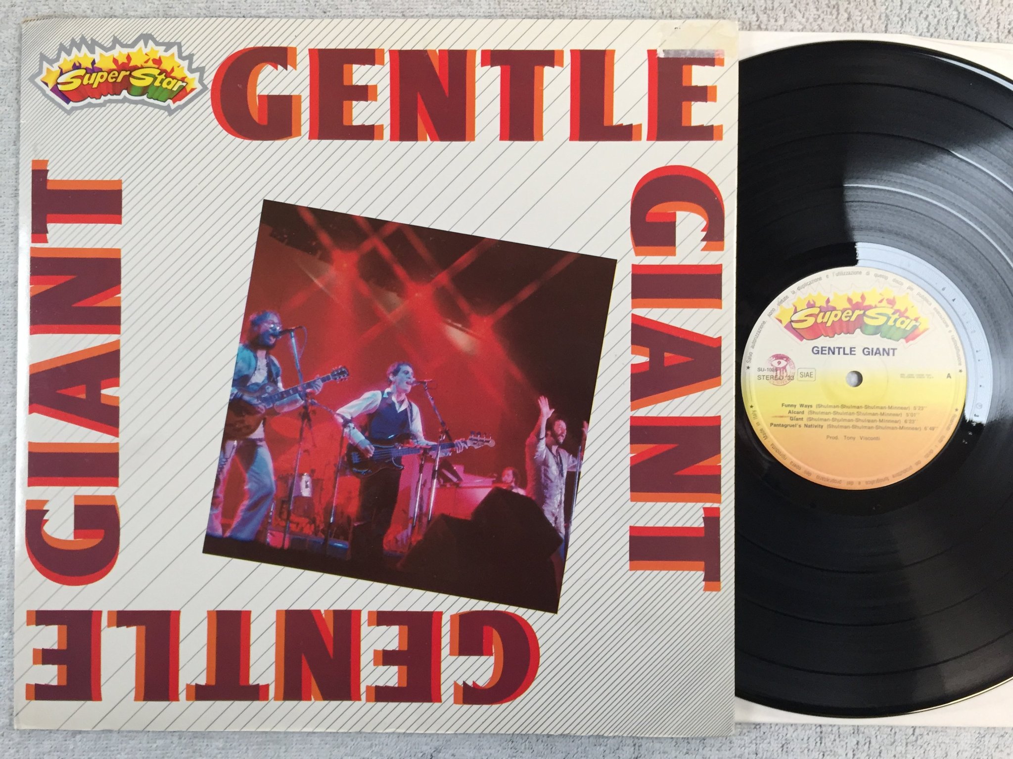 Omslagsbild för skivan GENTLE GIANT s/t LP -82 Ita SUPERSTAR SU-1026
