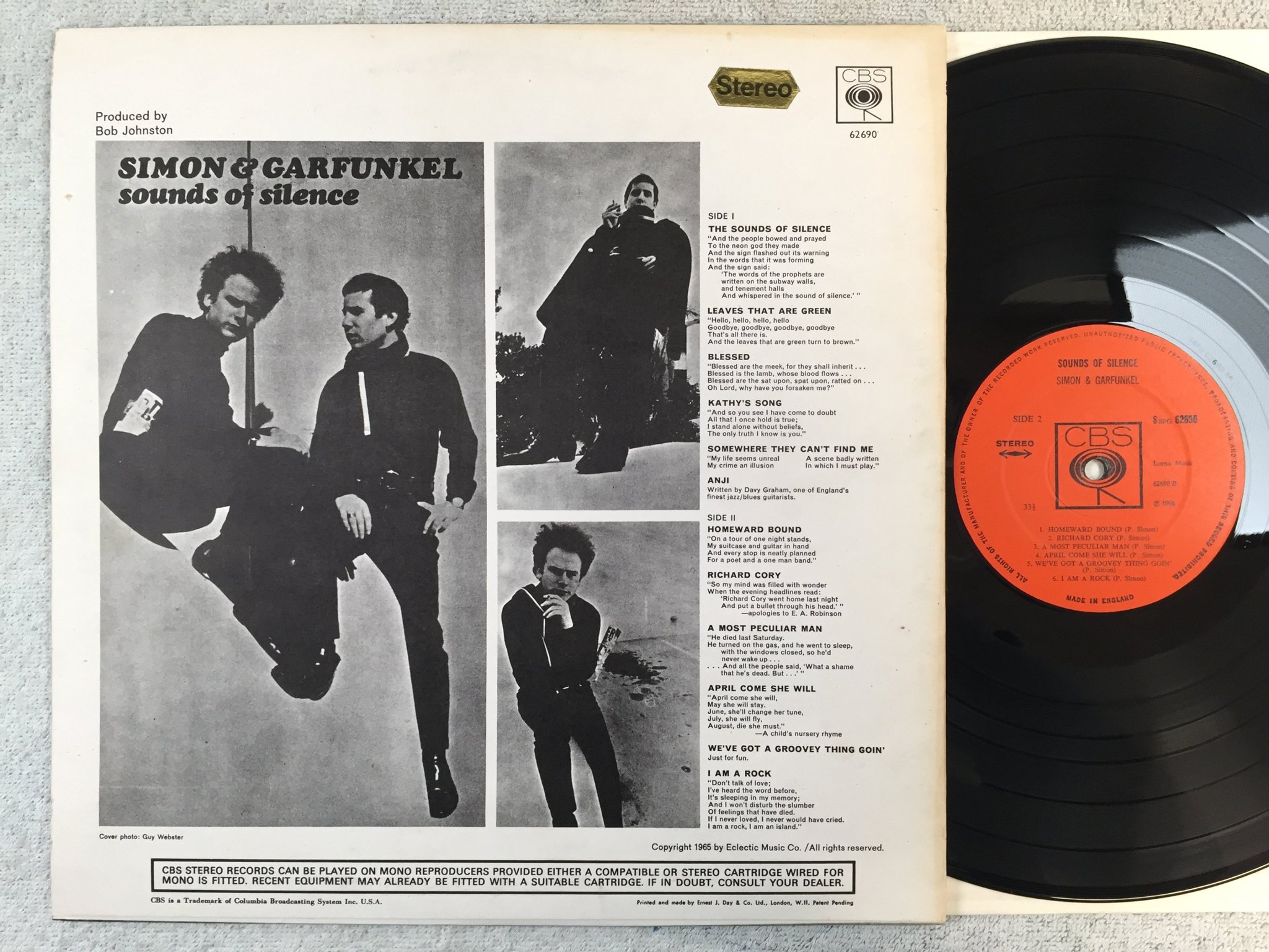 Omslagsbild för skivan SIMON & GARFUNKEL sounds of silence LP -70 UK CBS SBPG 62690
