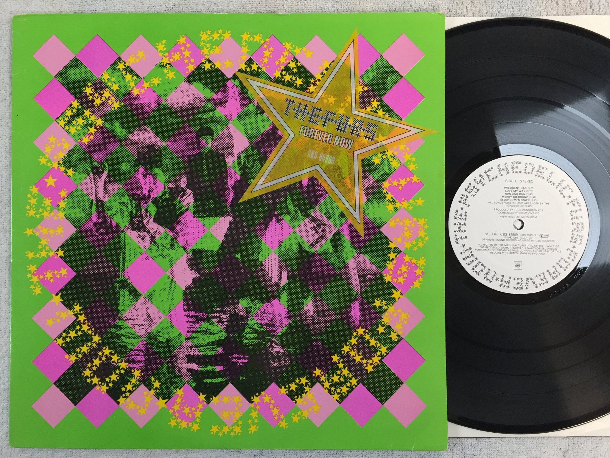Omslagsbild för skivan PSYCHADELIC FURS forever now LP -82 CBS 85909
