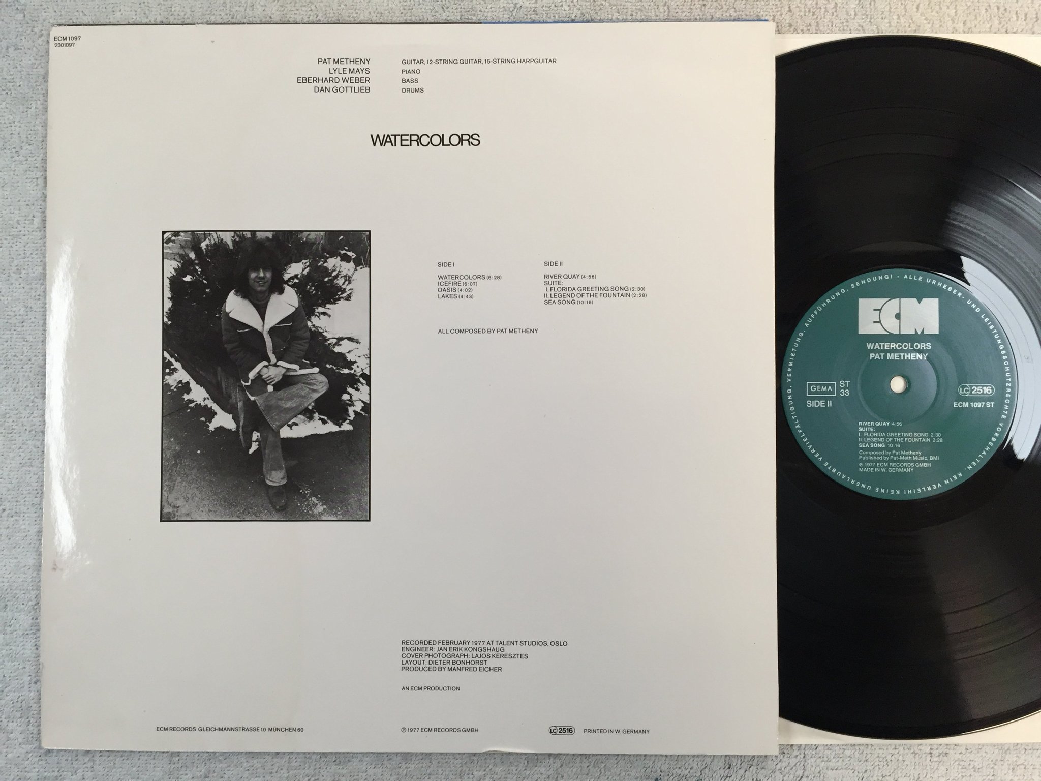 Omslagsbild för skivan PAT METHENY watercolors LP -77 Ger ECM 11097 ST