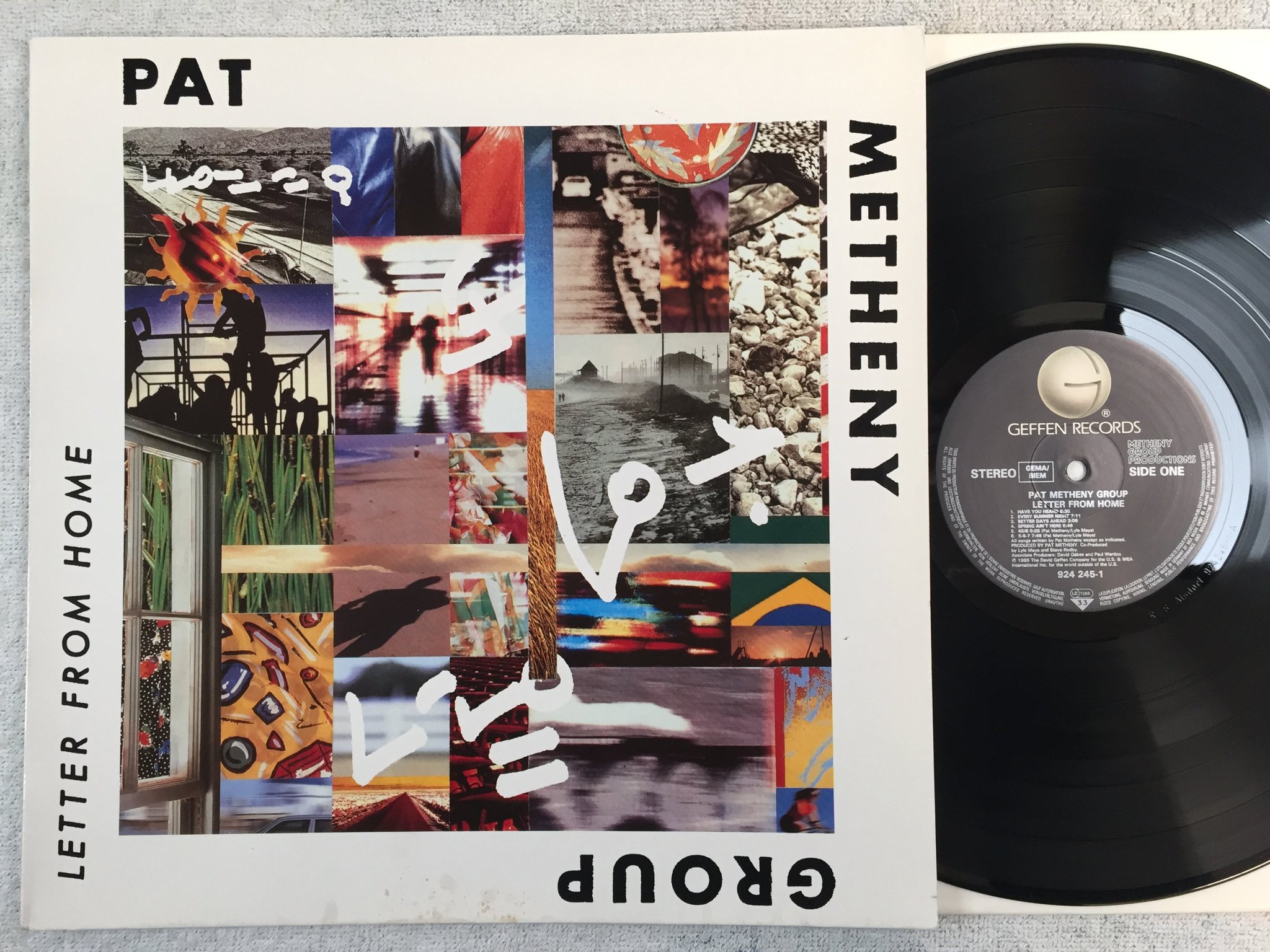 Omslagsbild för skivan PAT METHENY GROUP letter from home LP -89 GEFFEN 924245-1