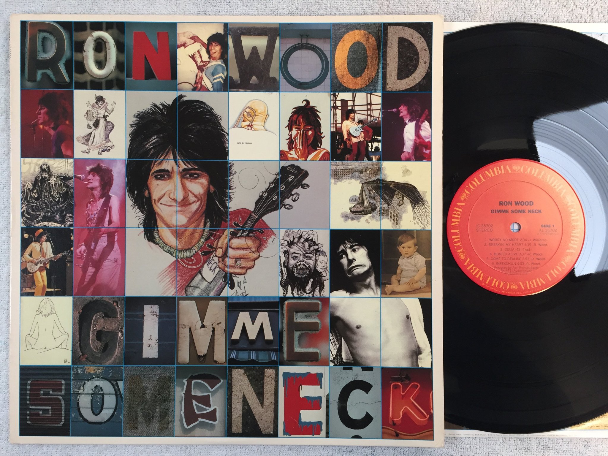 Omslagsbild för skivan RON WOOD gimme some neck LP -79 US COLUMBIA JC 35702