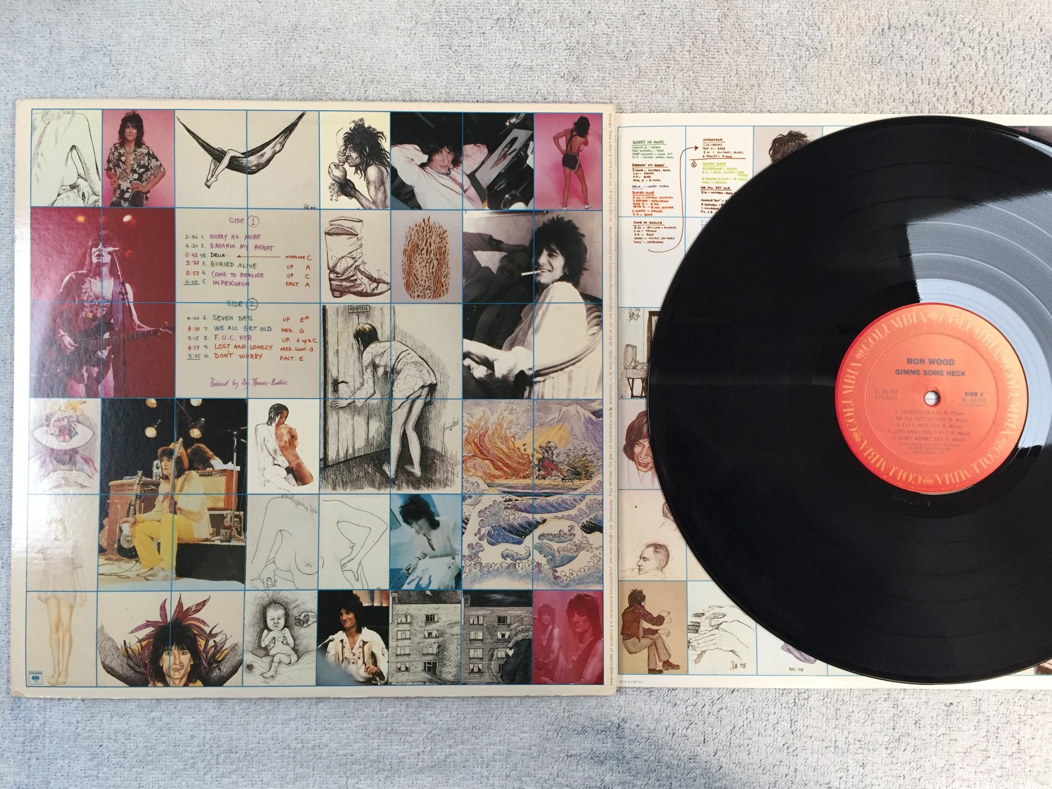 Omslagsbild för skivan RON WOOD gimme some neck LP -79 US COLUMBIA JC 35702