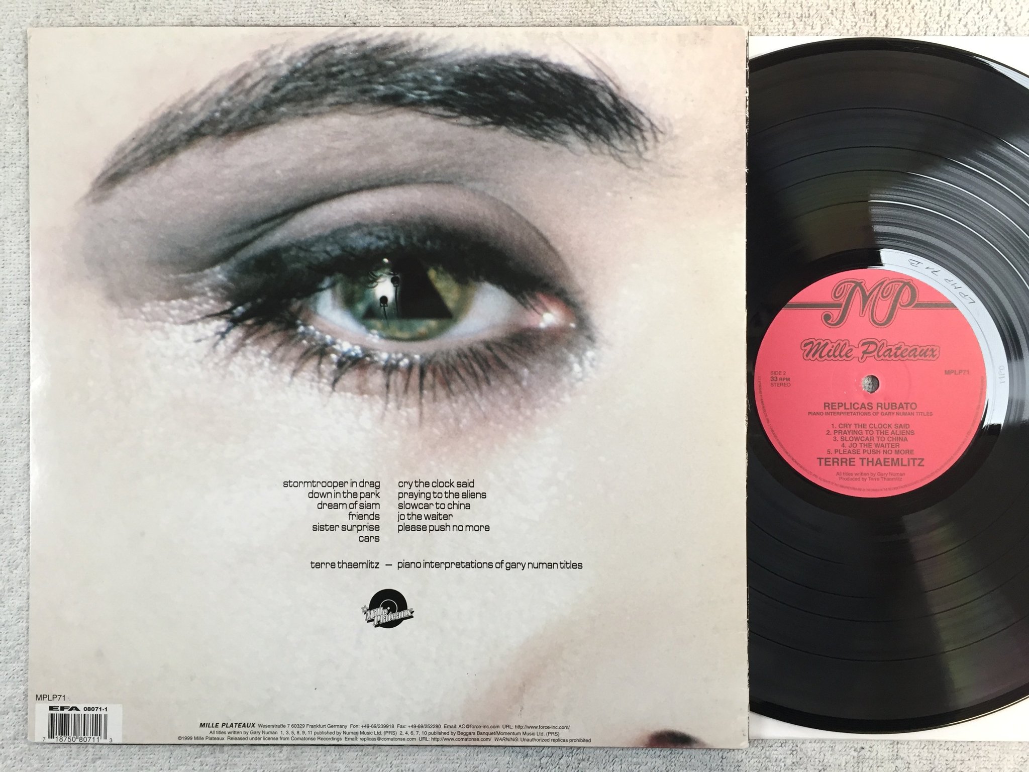Omslagsbild för skivan TERRE THAEMILTZ Replicas Rubato LP -99 Ger MILLE PLATEAUX MP 071