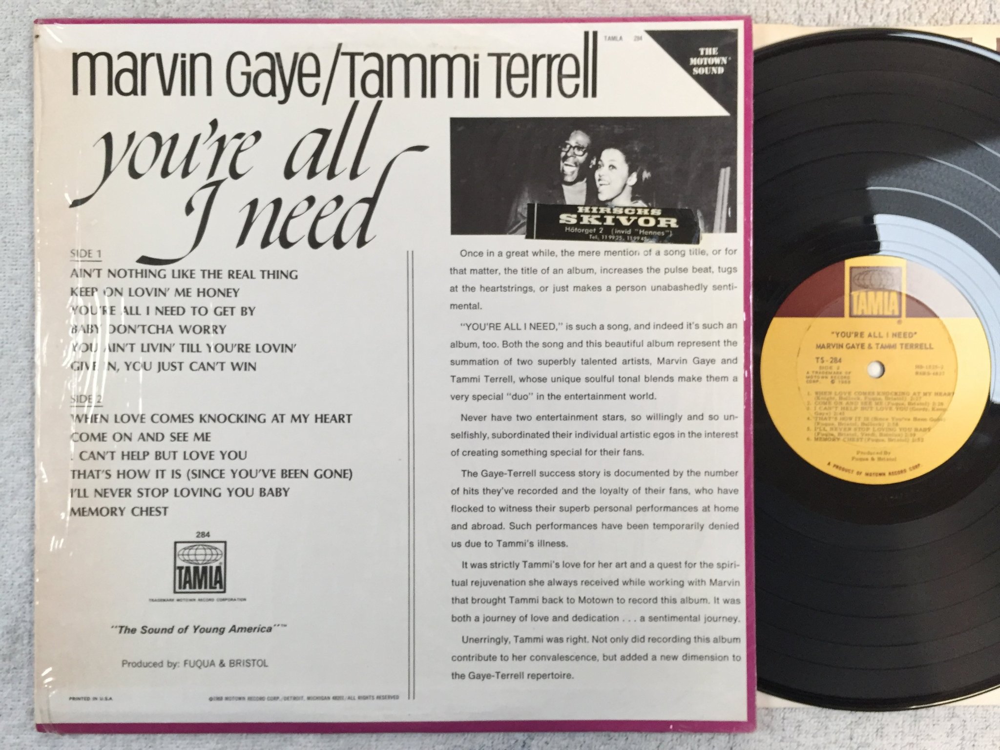 Omslagsbild för skivan MARVIN GAYE & TAMMI TERRELL you're all I need LP -68 US TAMLA TS-284 soul