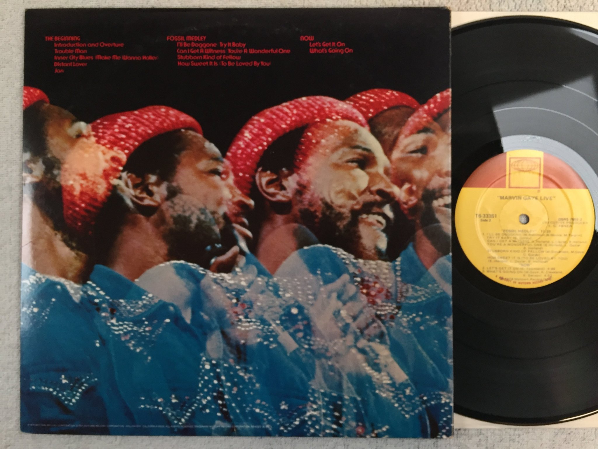 Omslagsbild för skivan MARVIN GAYE live LP -74 US TAMLA T6-333S1