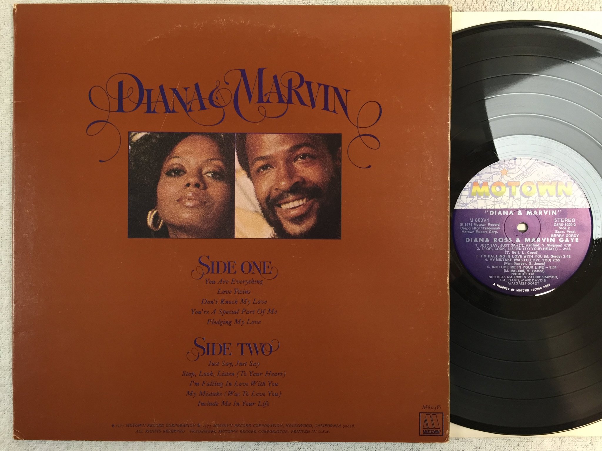 Omslagsbild för skivan DIANA ROSS & MARVIN GAYE s/t LP -73 US MOTOWN M 803V1