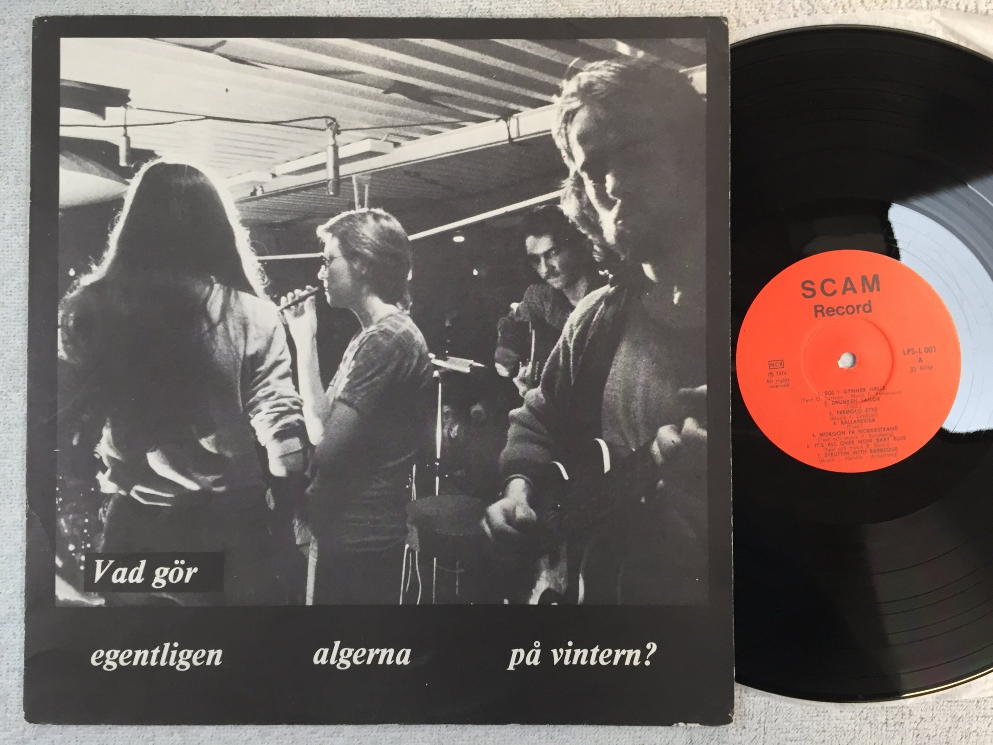 Omslagsbild för skivan vad gör egentligen algerna på vintern LP -74 Swe SCAM LPS-L 001 rare!