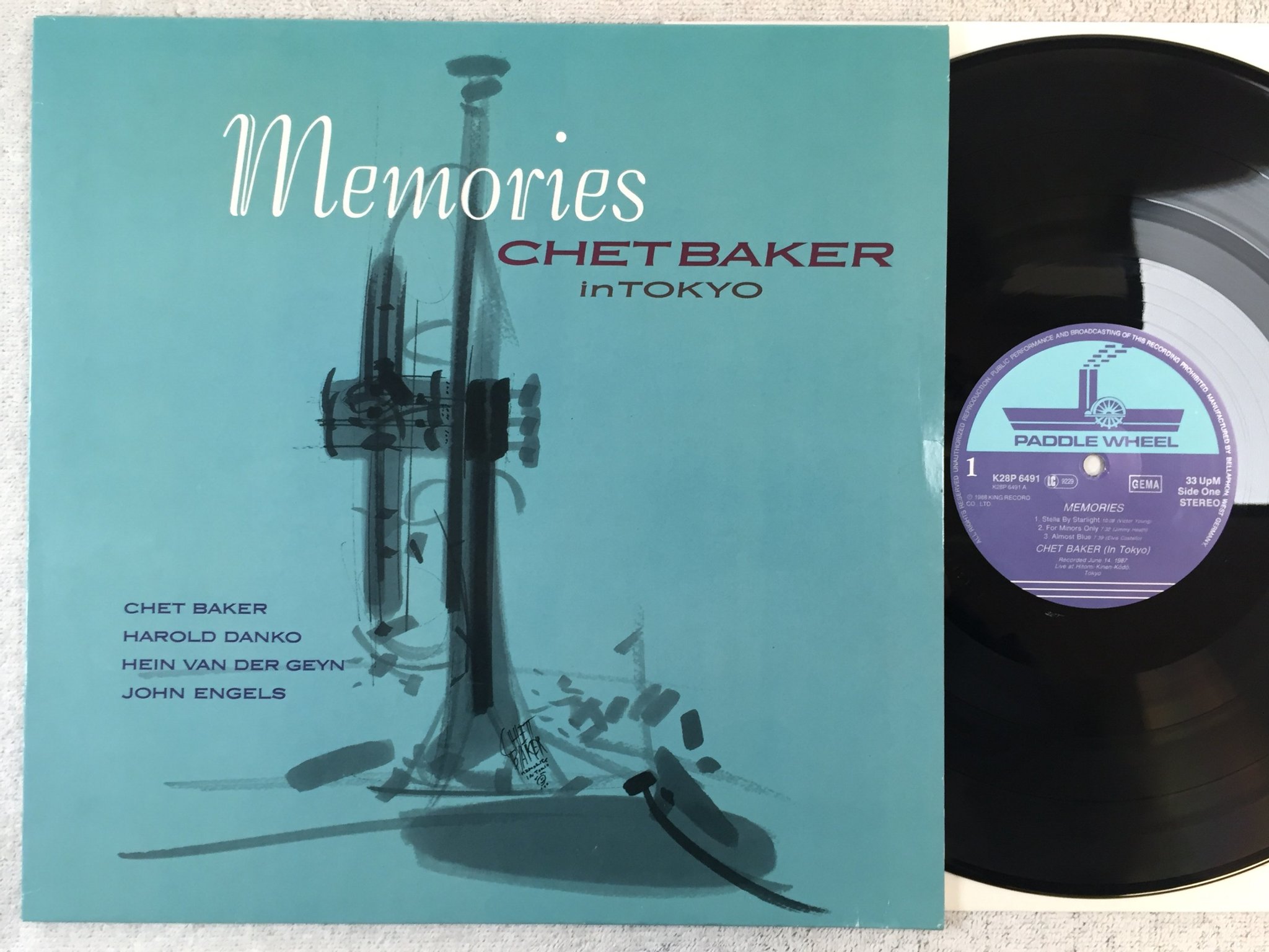 Omslagsbild för skivan CHET BAKER memories LP -88 Ger PADDLE WHEEL k28p 6491 MEGA RARE ! ! ! !
