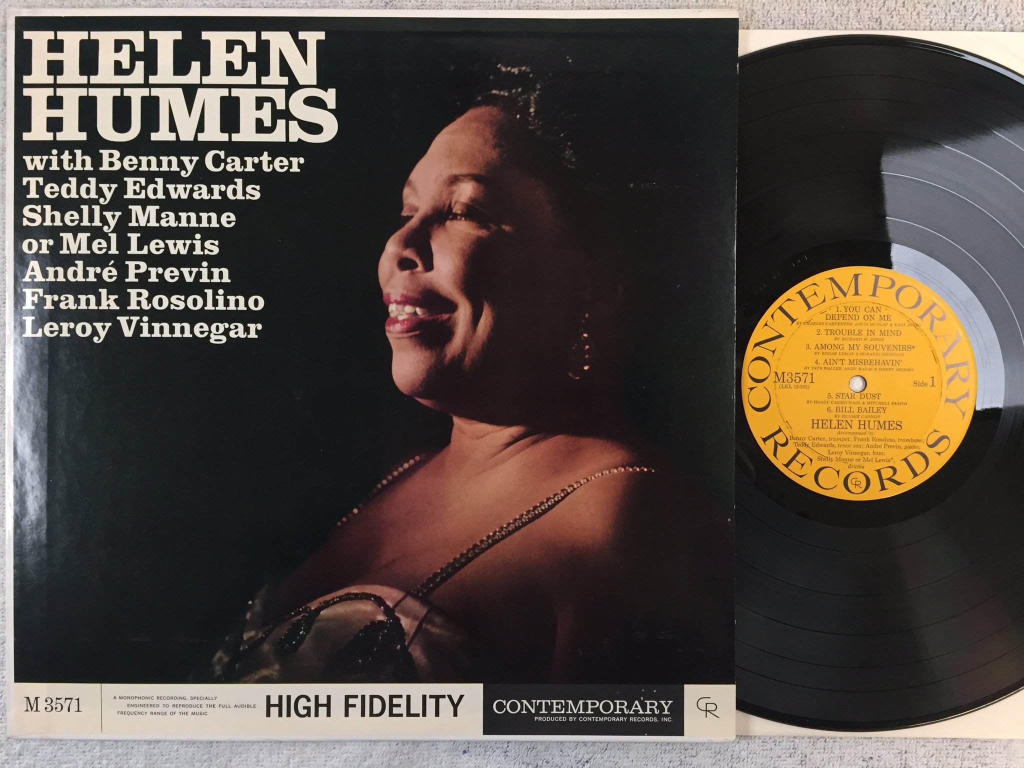 Omslagsbild för skivan HELEN HUMES w/ Benny Carter LP US deep groove CONTEMPORARY M3571