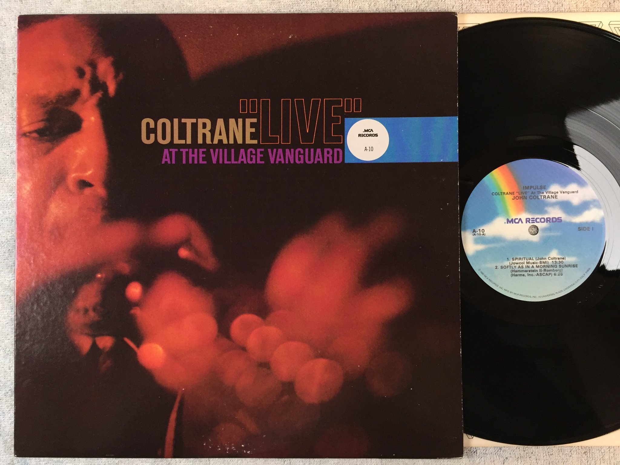 Omslagsbild för skivan JOHN COLTRANE live at the Village Vanguard LP US MCA A-10 