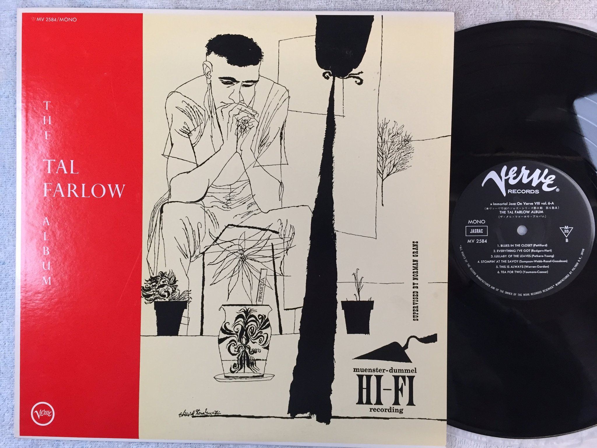 Omslagsbild för skivan THE TAL FARLOW ALBUM LP Japan VERVE MV 2584