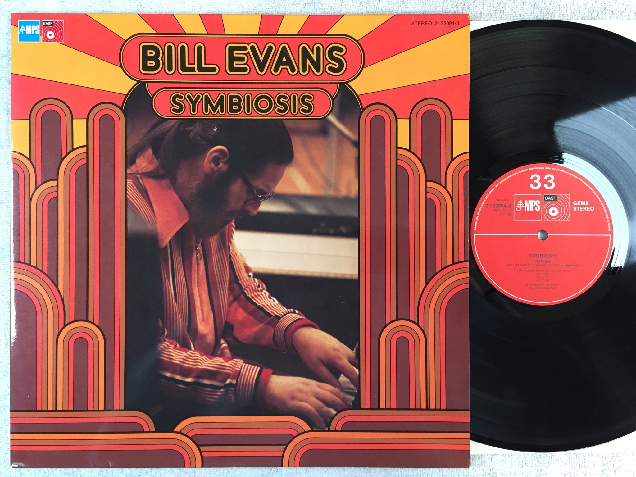 Omslagsbild för skivan BILL EVANS symbiosis LP -74 Ger MPS 21 22094-3
