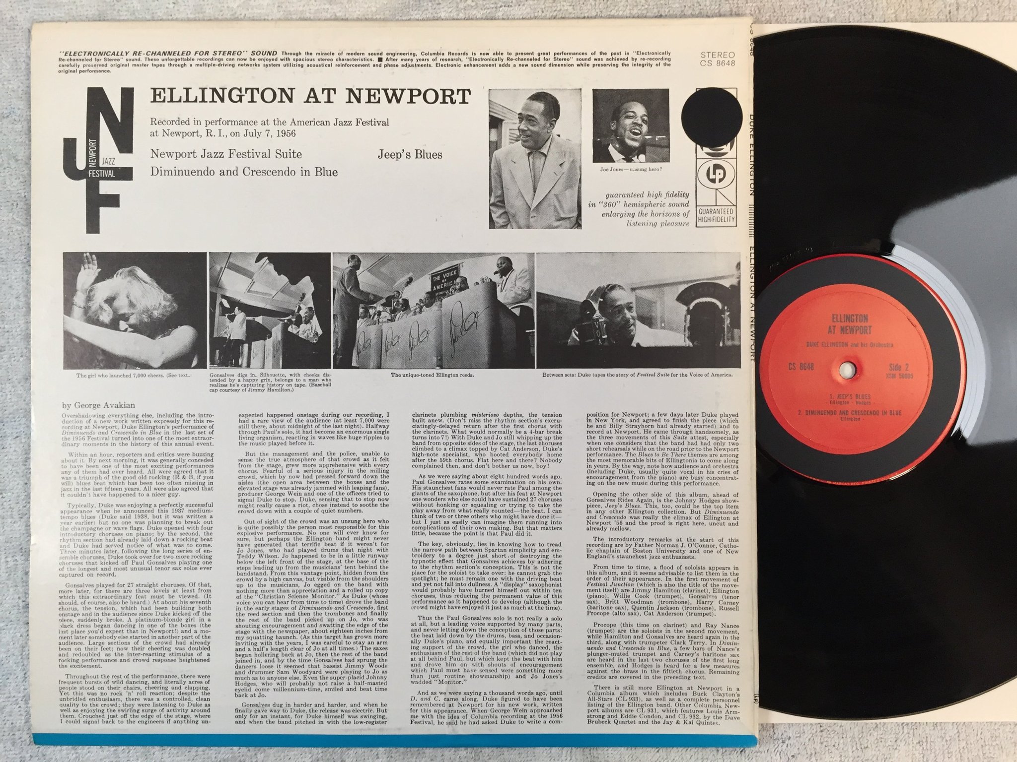 Omslagsbild för skivan DUKE ELLINGTON at Newport LP US COLUMBIA CS 8648