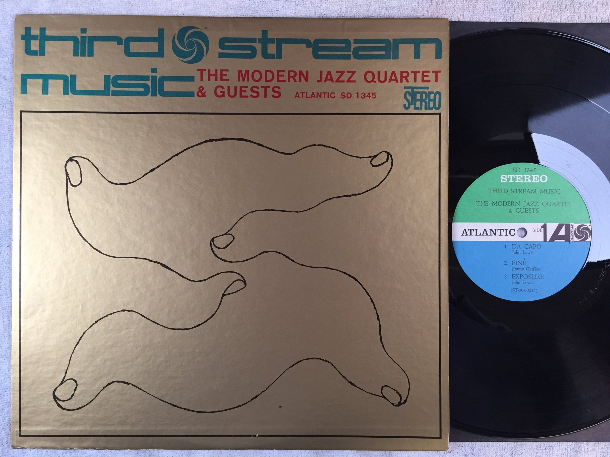Omslagsbild för skivan THE MODERN JAZZ QUARTET & GUESTS third stream music  LP US ATLANTIC SD 1468