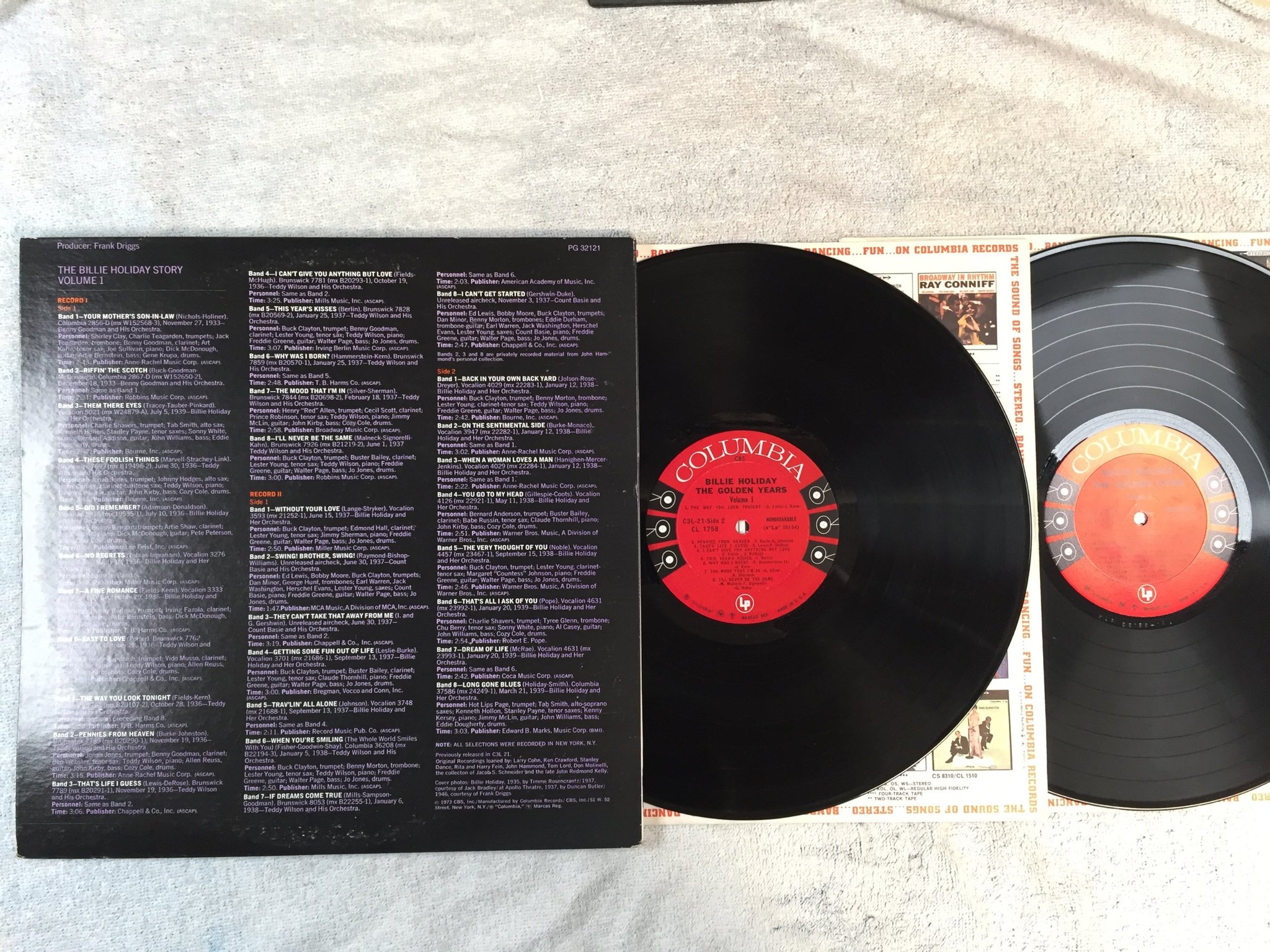 Omslagsbild för skivan BILLIE HOLIDAY the golden years Vol 1 2xLP US COLUMBIA 6-EYED PG 32121