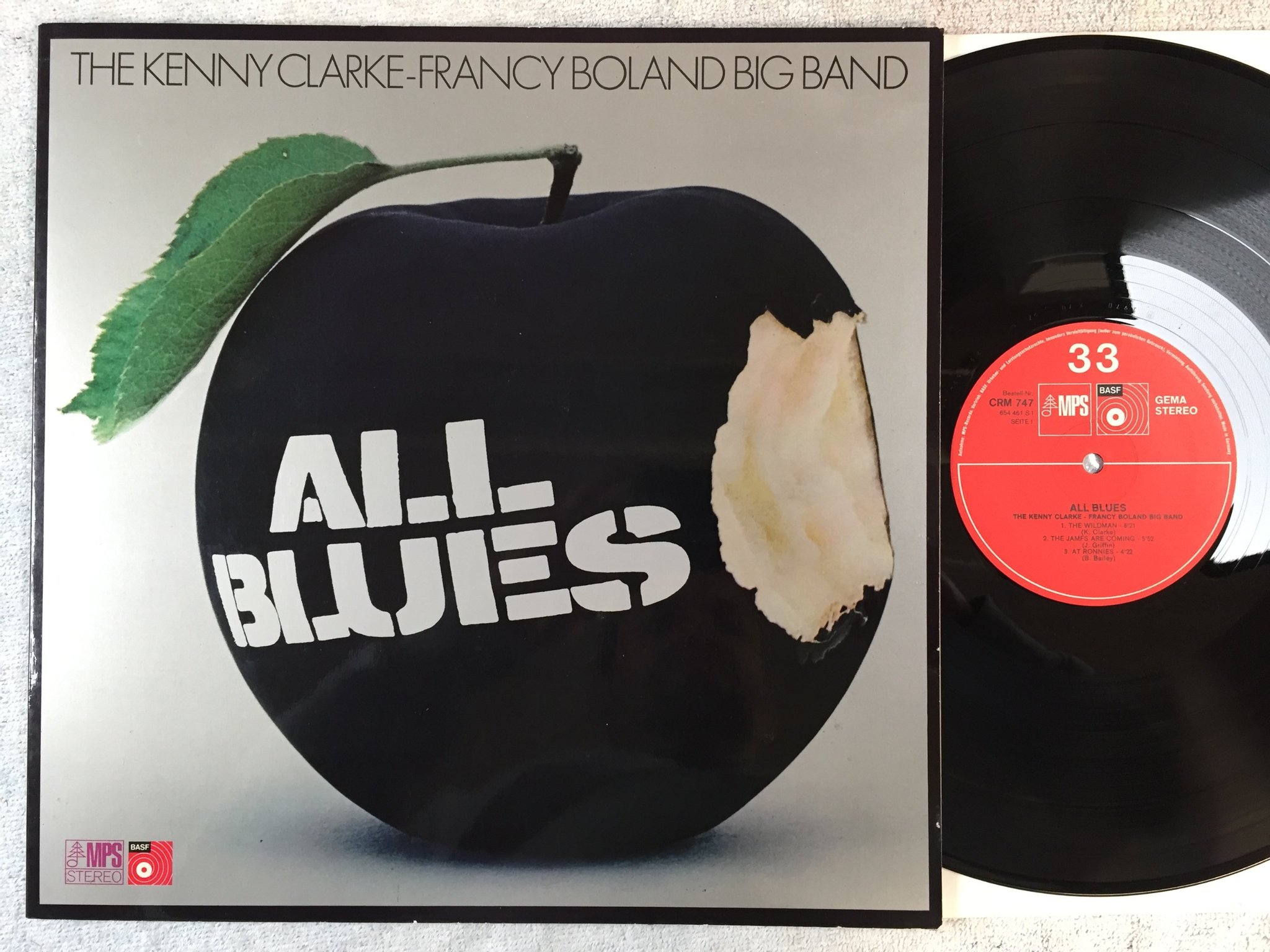 Omslagsbild för skivan THE KENNY CLARKE - FRANCY BOLAND BIG BAND all blues LP Ger MPS CRM 747