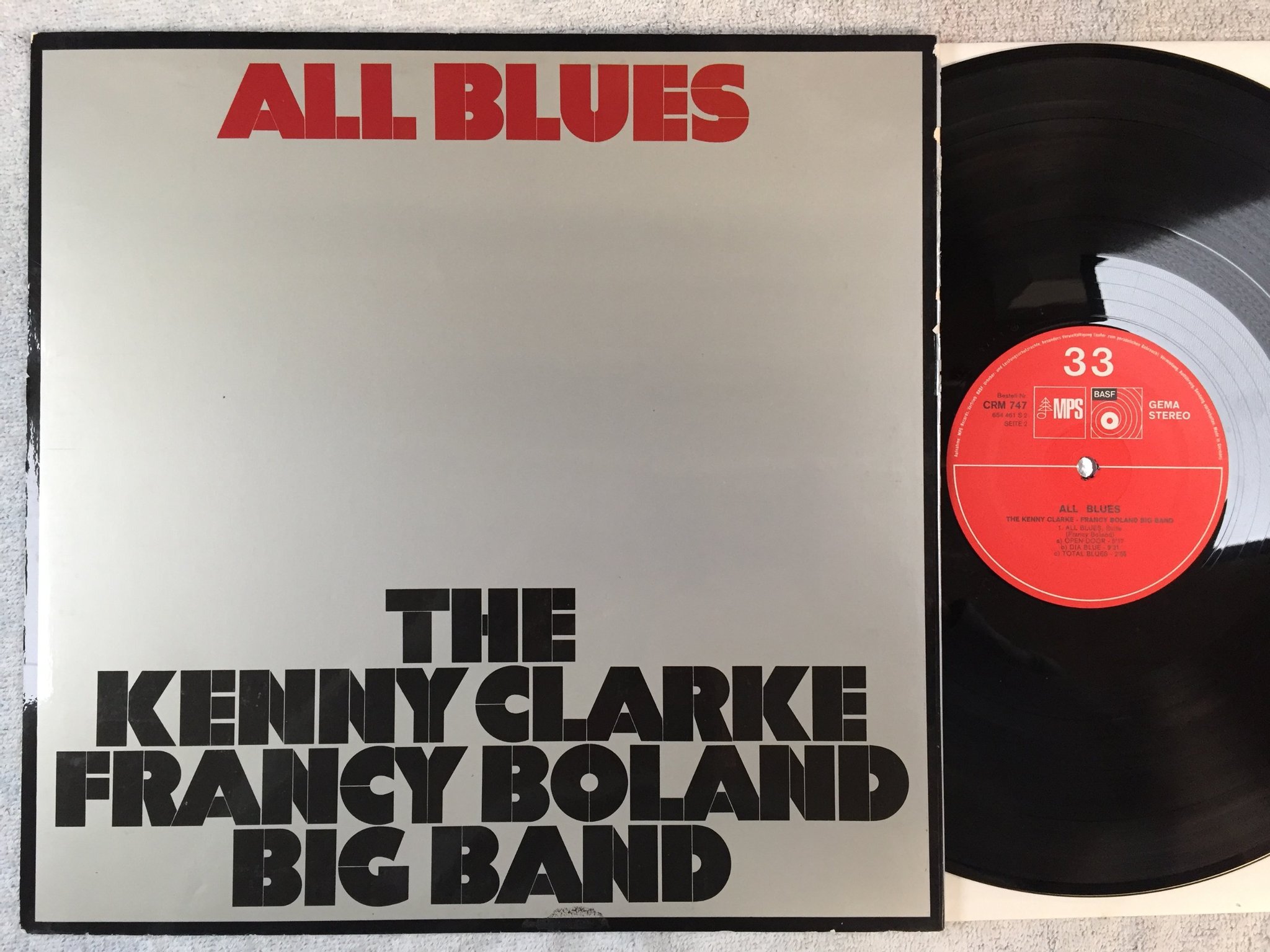 Omslagsbild för skivan THE KENNY CLARKE - FRANCY BOLAND BIG BAND all blues LP Ger MPS CRM 747