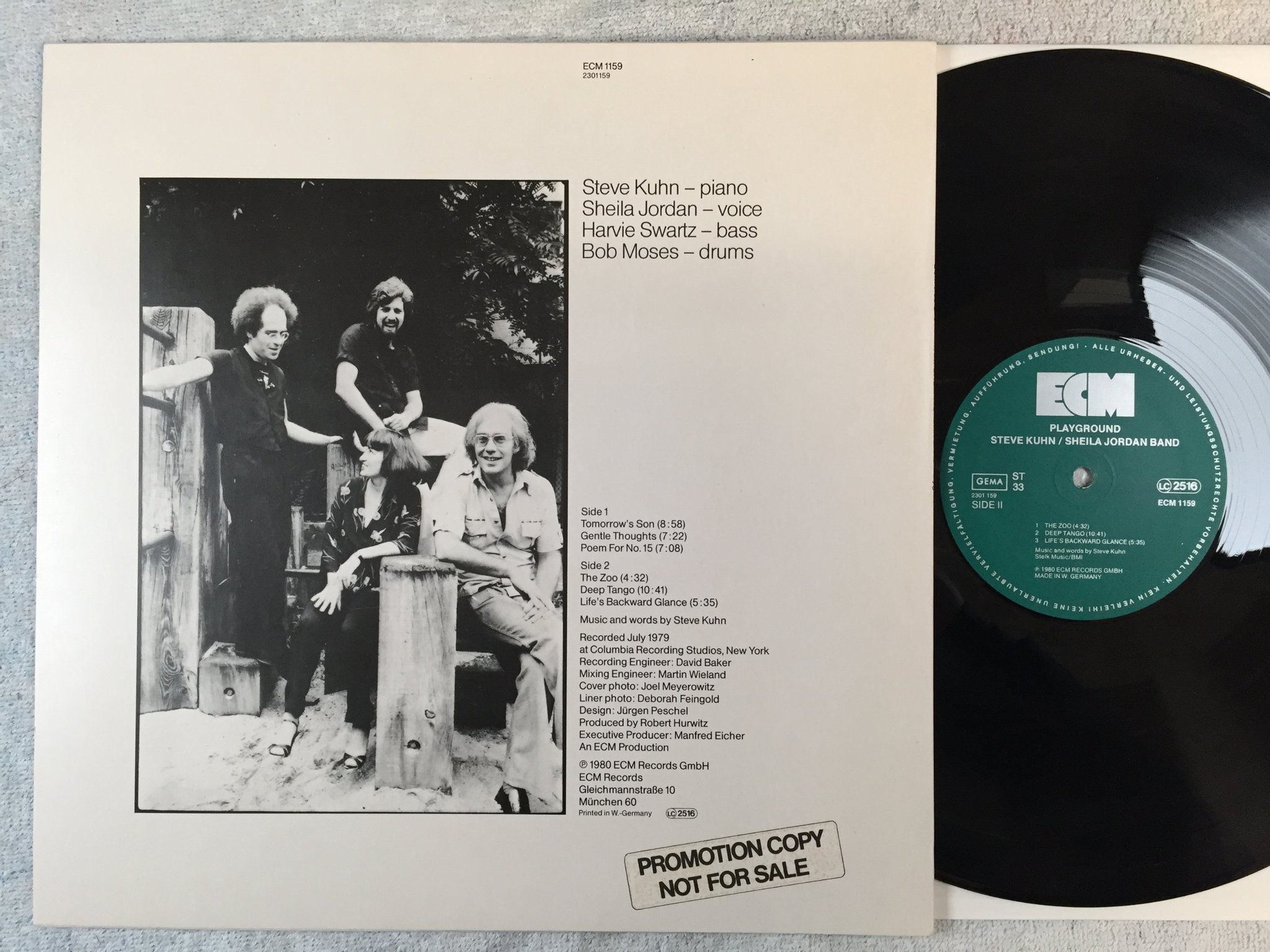 Omslagsbild för skivan STEVE KUHN / SHEILA JORDAN BAND playground LP -80 Ger ECM 1159