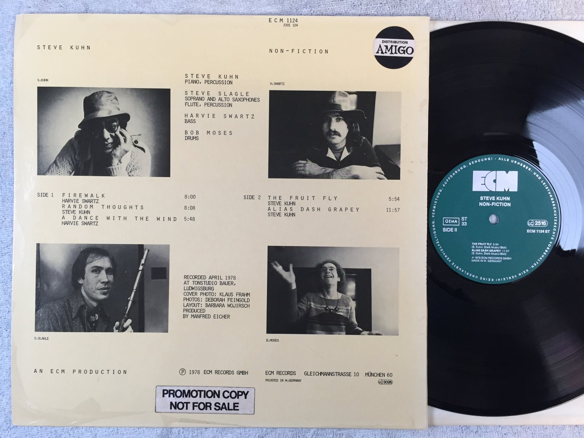 Omslagsbild för skivan STEVE KUHN non-fiction LP -78 Ger ECM 1124 ST