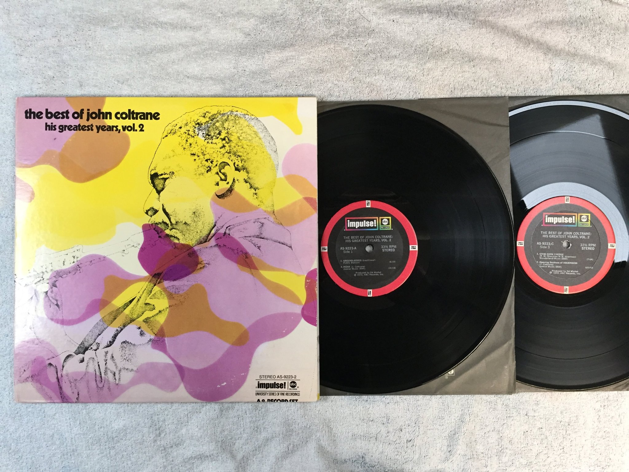 Omslagsbild för skivan JOHN COLTRANE the best of ... vol 2 2xLP -72 ABC/impulse AS 9223