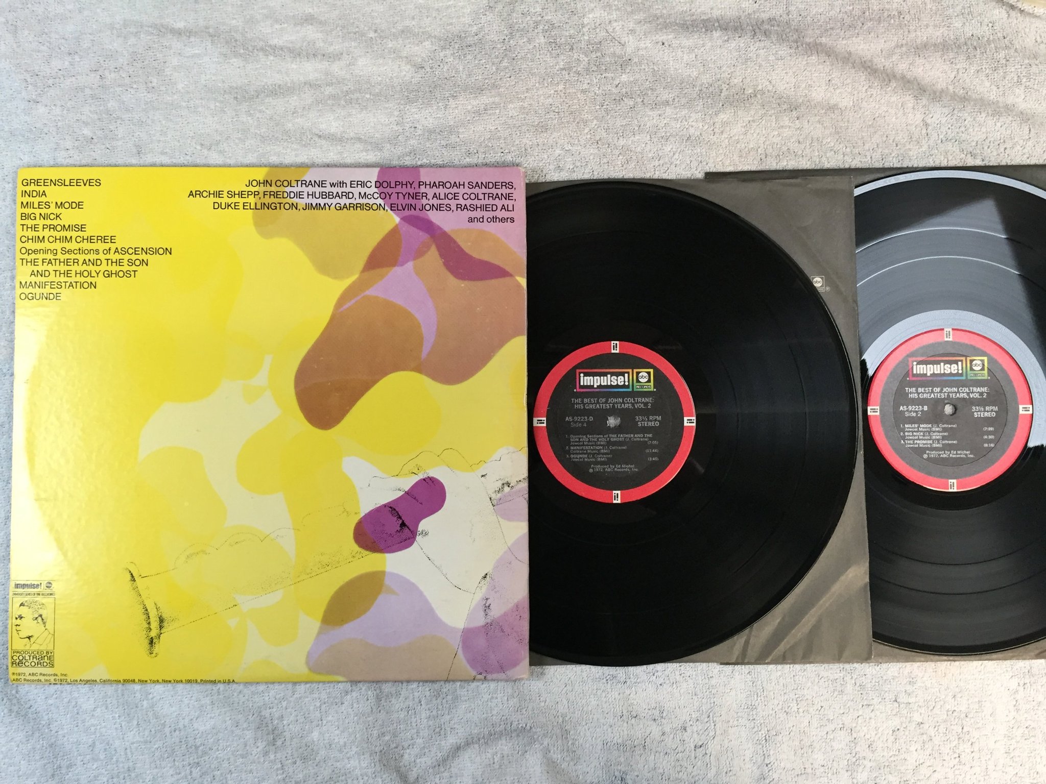 Omslagsbild för skivan JOHN COLTRANE the best of ... vol 2 2xLP -72 ABC/impulse AS 9223